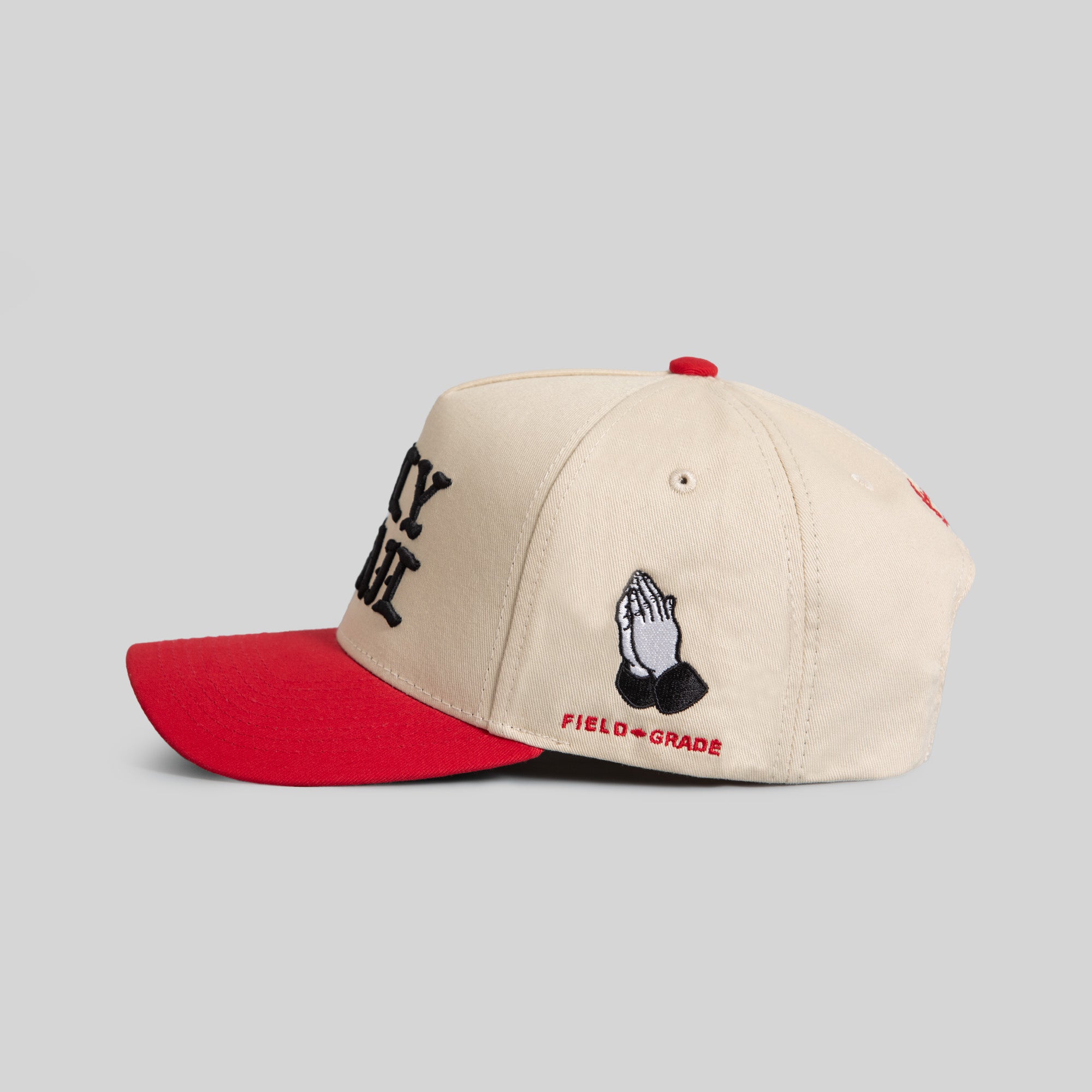 HOLY GRAIL SAND RED TWILL TRUCKER