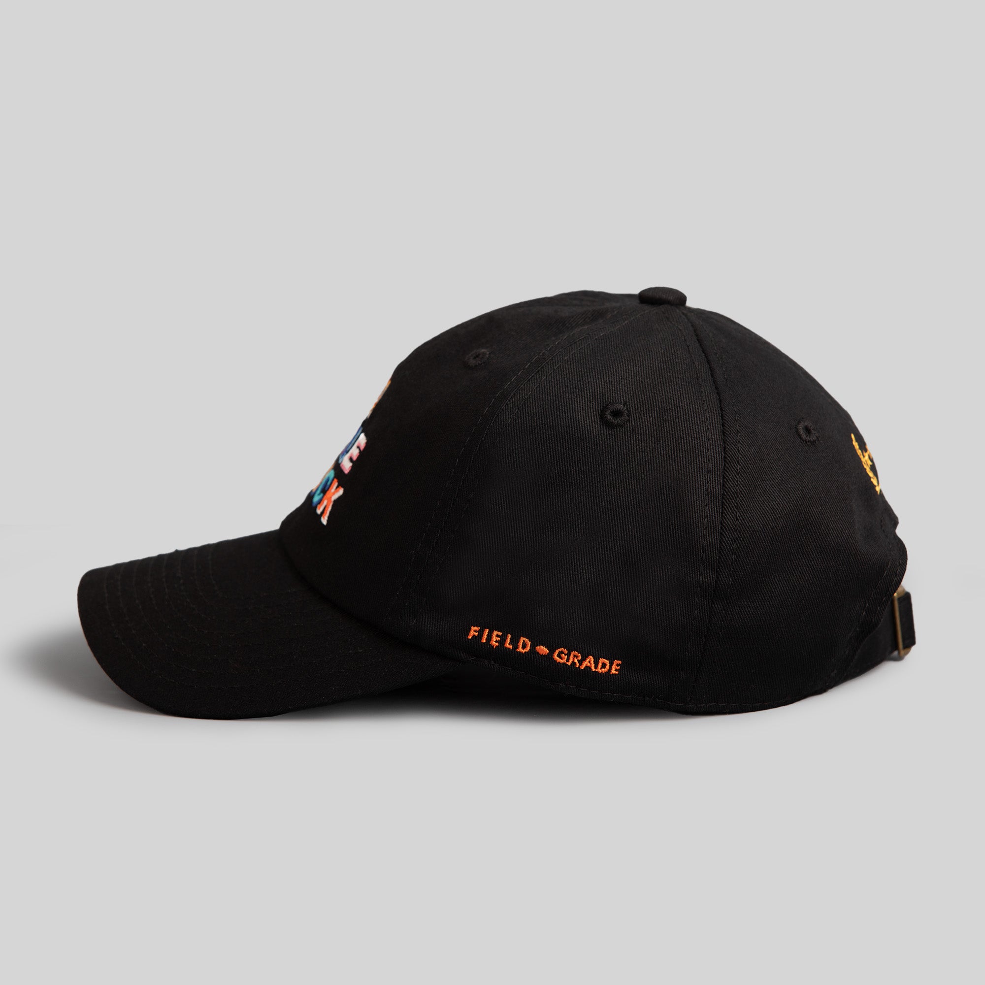 ALL HUSTLE NO LUCK BLACK RELAXED FIT HAT