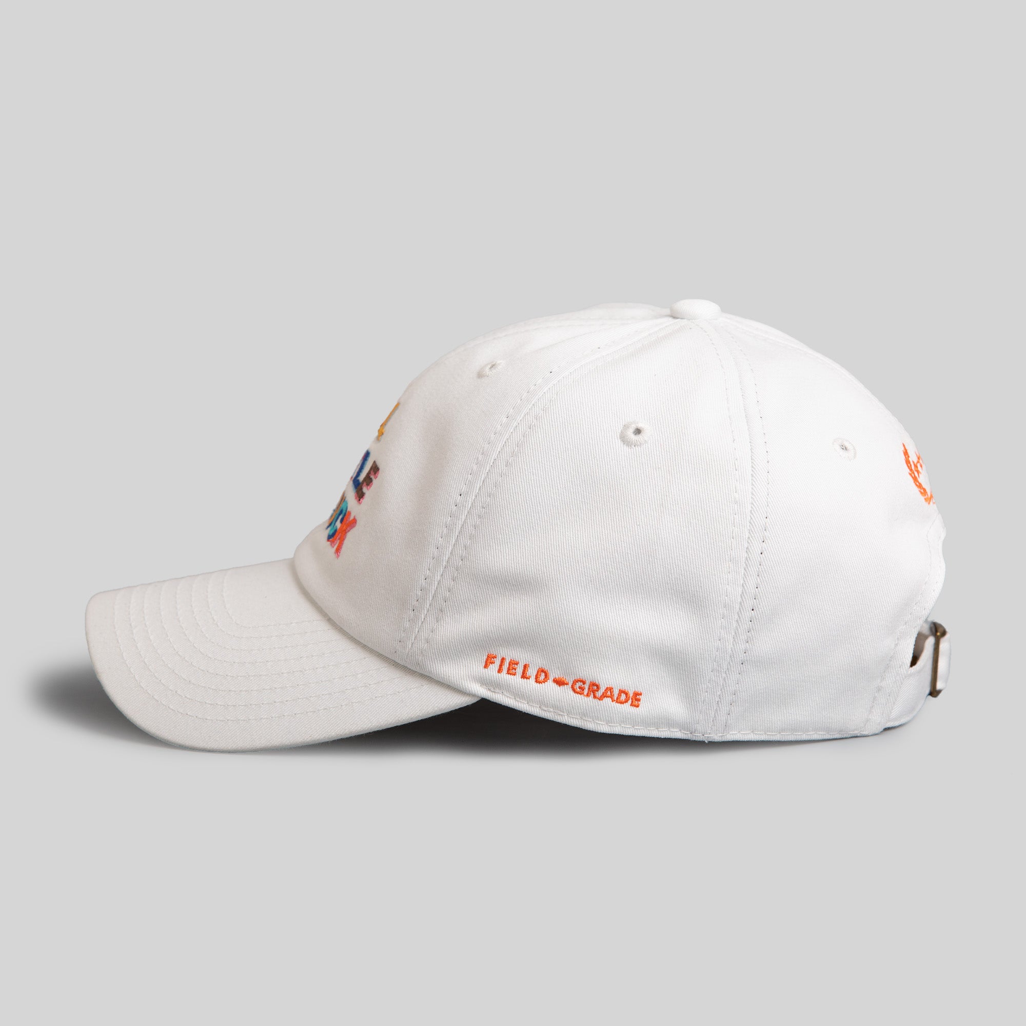 ALL HUSTLE NO LUCK WHITE RELAXED FIT HAT