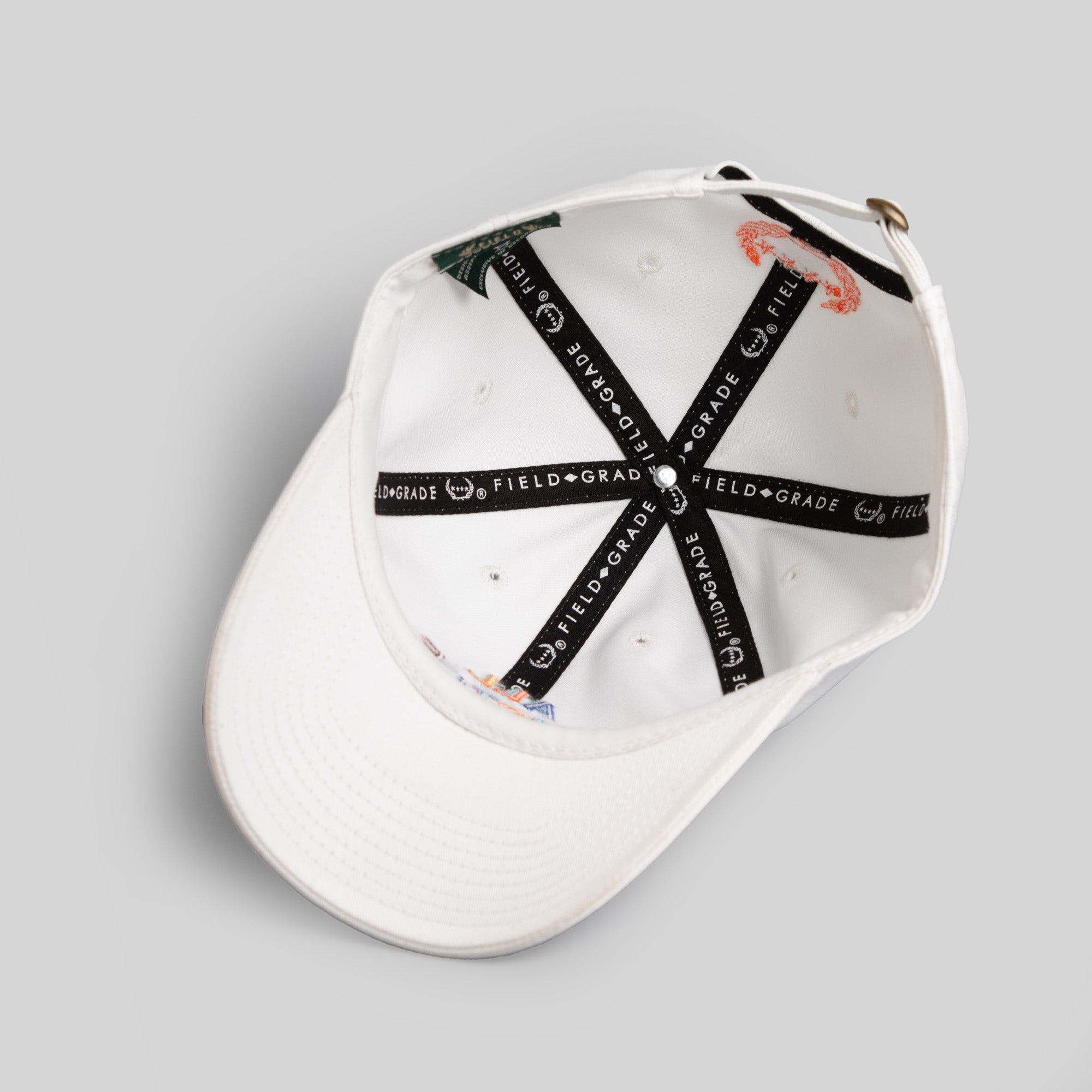 ALL HUSTLE NO LUCK WHITE RELAXED FIT HAT