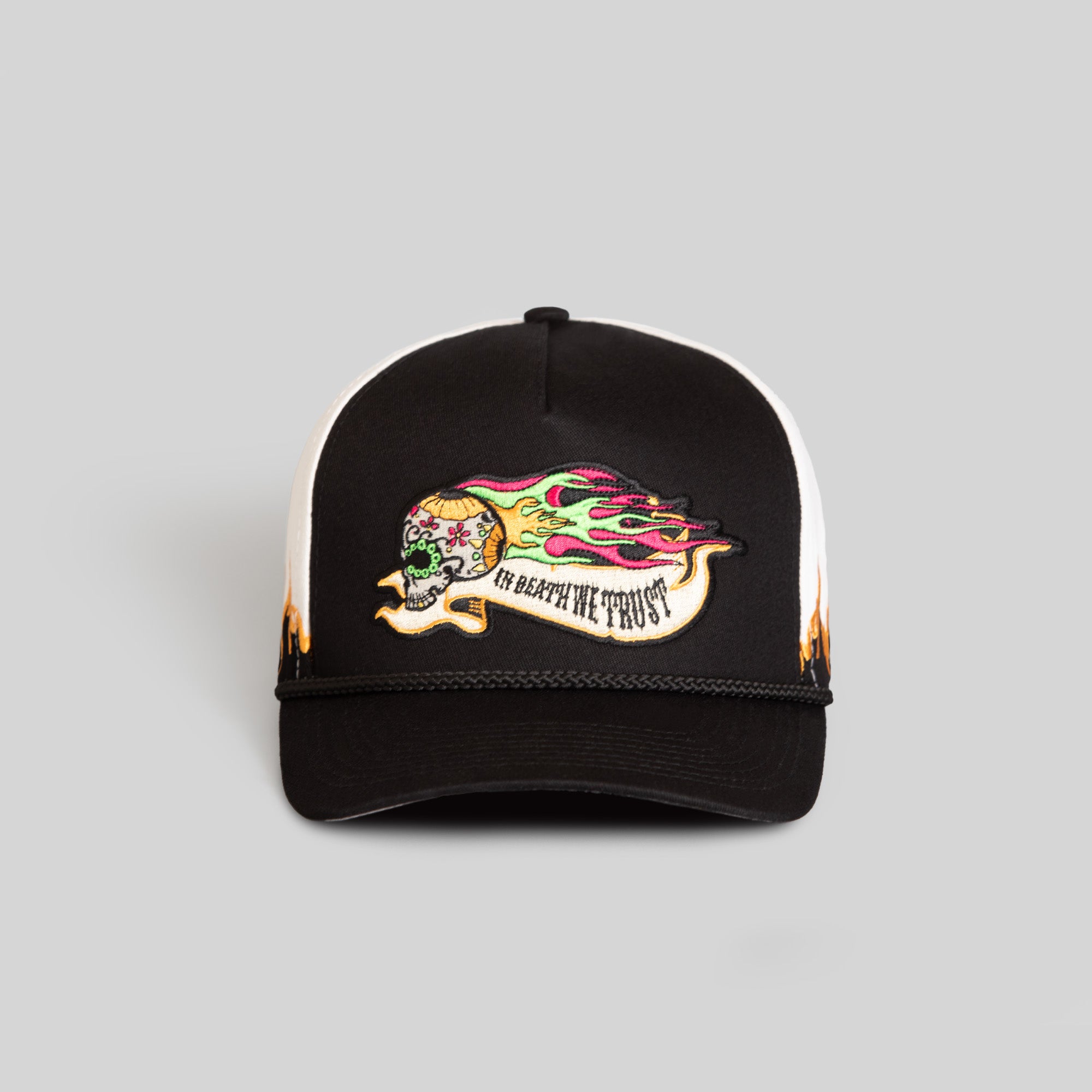 IN DEATH BLACK TWILL TRUCKER HAT