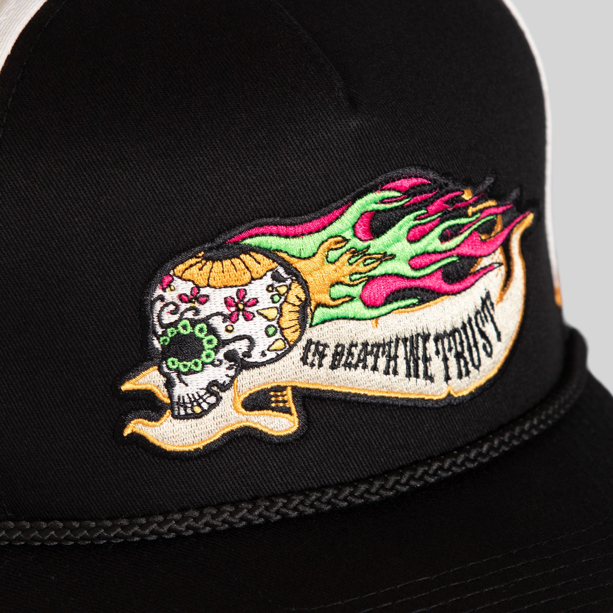 IN DEATH BLACK TWILL TRUCKER HAT