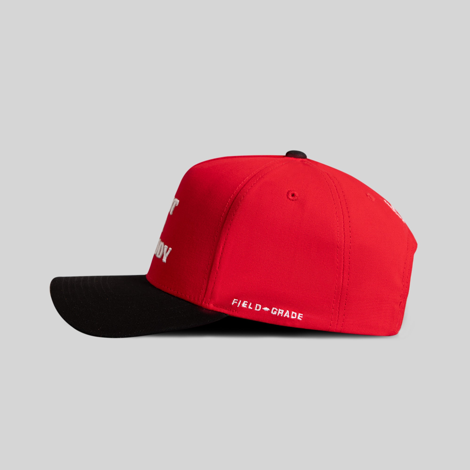 I'M NOT FOR EVERYBODY VARSITY RED BLACK DUCK CANVAS TRUCKER