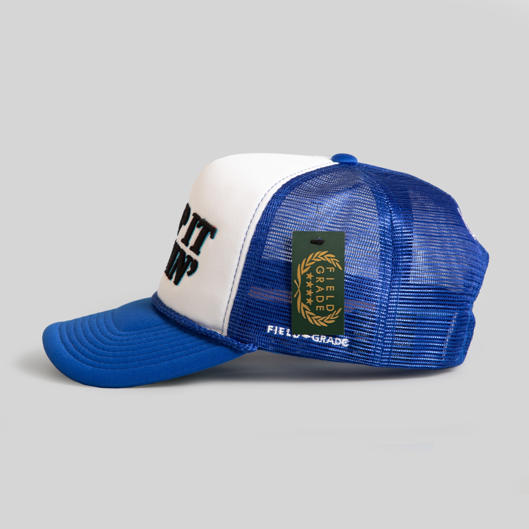 KEEP IT MOVIN' WHITE GAME ROYAL TRUCKER HAT