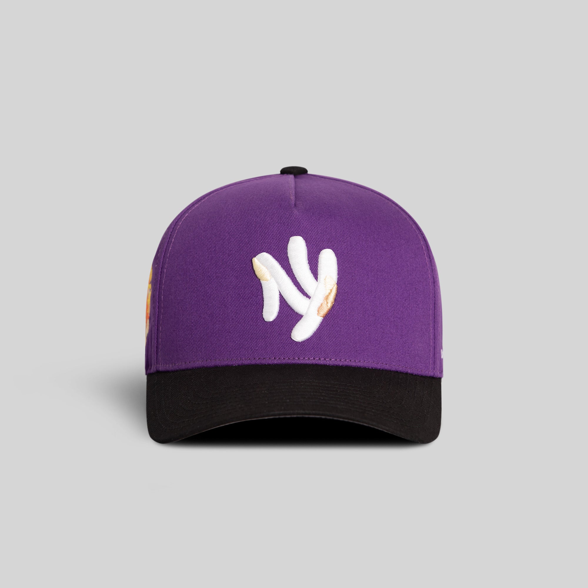 FIELD GRADE X KURVE STUDIO NY IS HEALING PURPLE BLACK TWILL TRUCKER