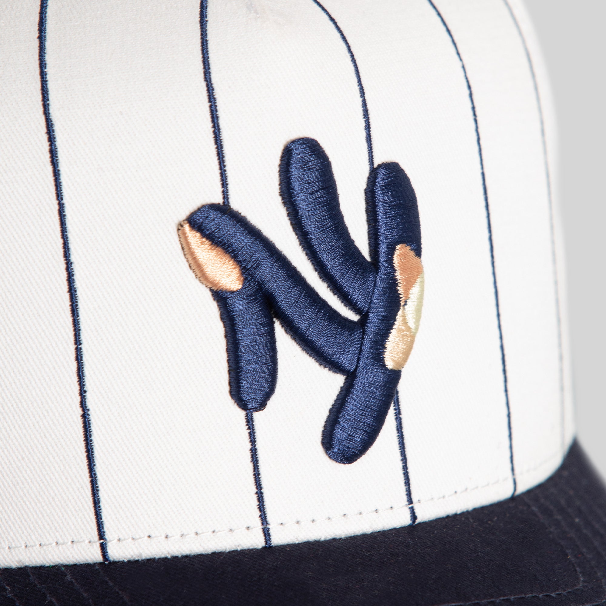 FIELD GRADE X KURVE STUDIO NY IS HEALING PINSTRIPE TWILL TRUCKER