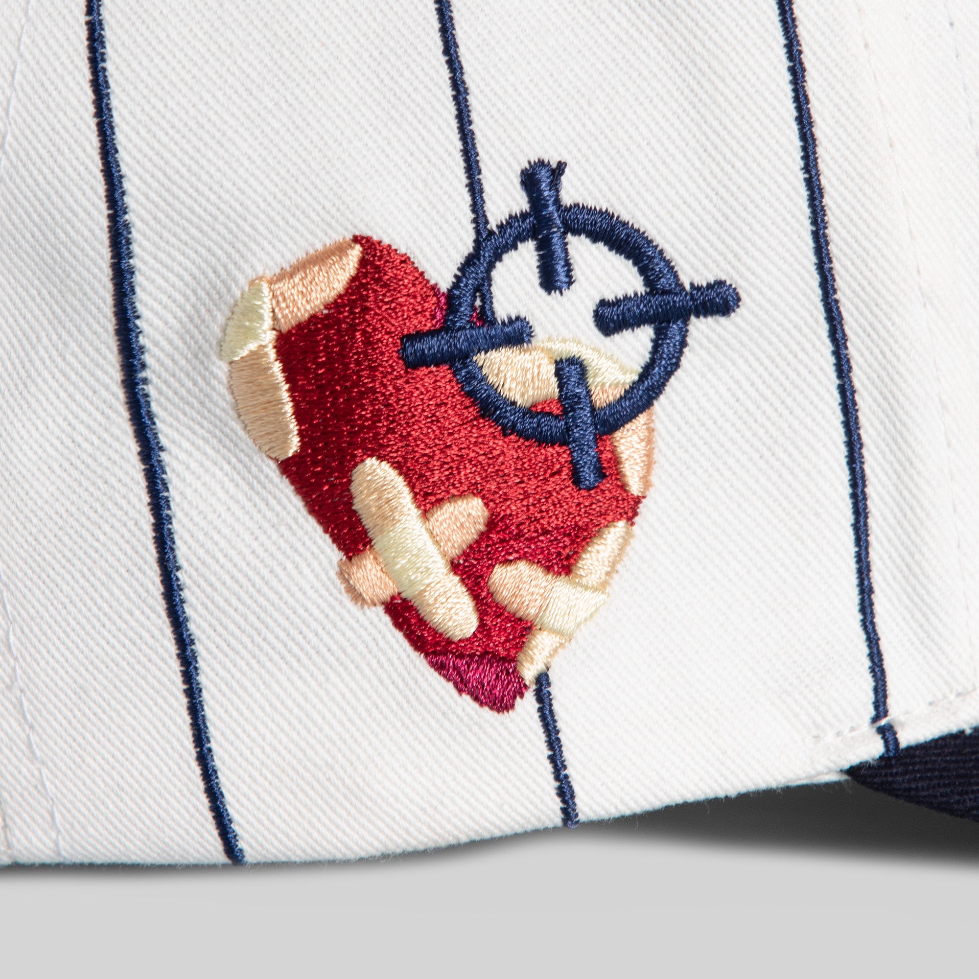 FIELD GRADE X KURVE STUDIO NY IS HEALING PINSTRIPE TWILL TRUCKER