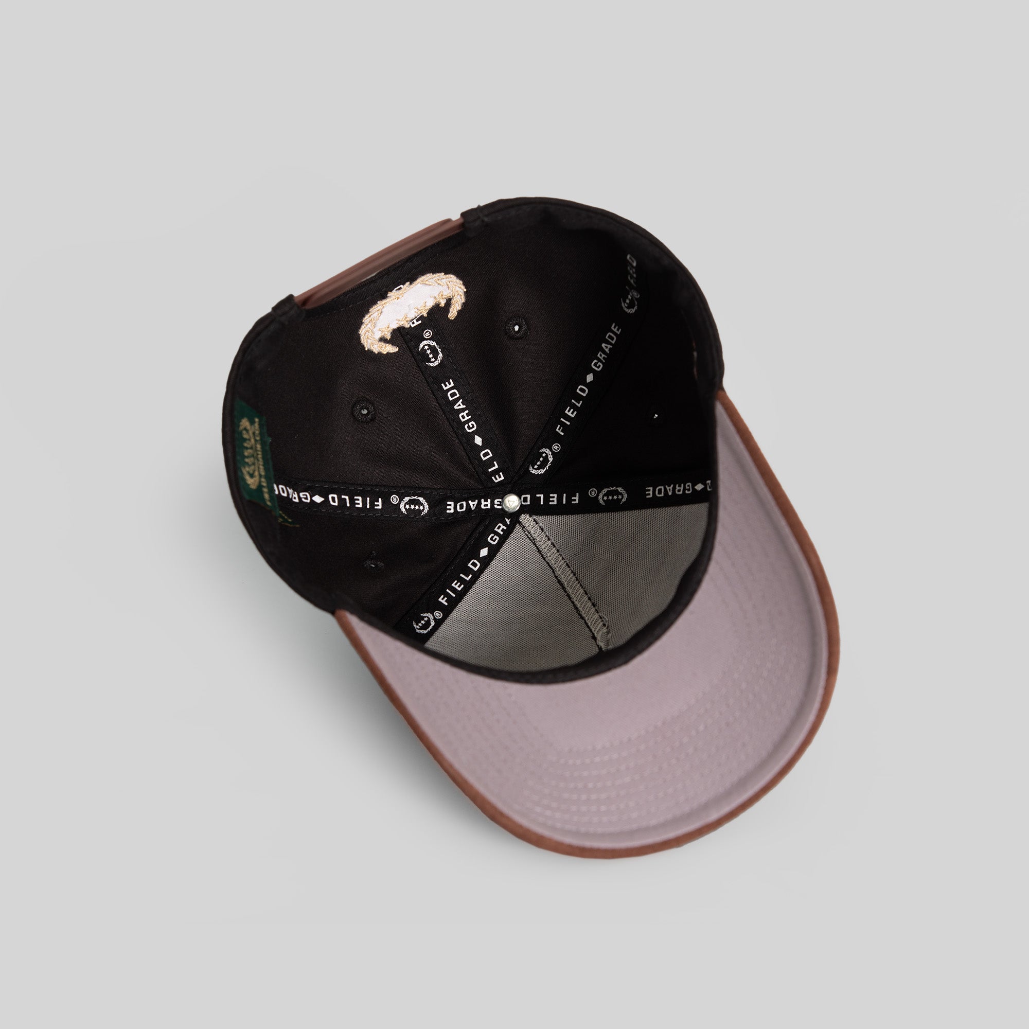 LEAVE YOUR FEELINGS BLACK MOCHA TWILL SUEDE TRUCKER
