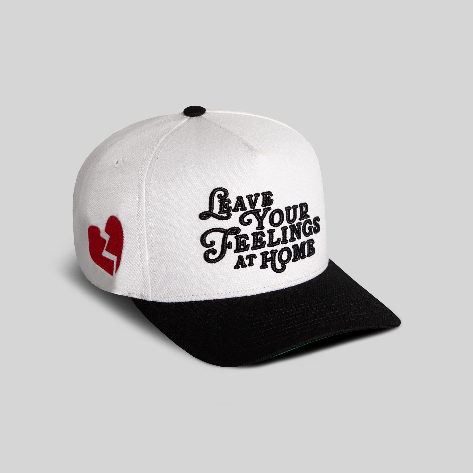 LEAVE YOUR FEELINGS OFF WHITE BLACK WOOL TRUCKER
