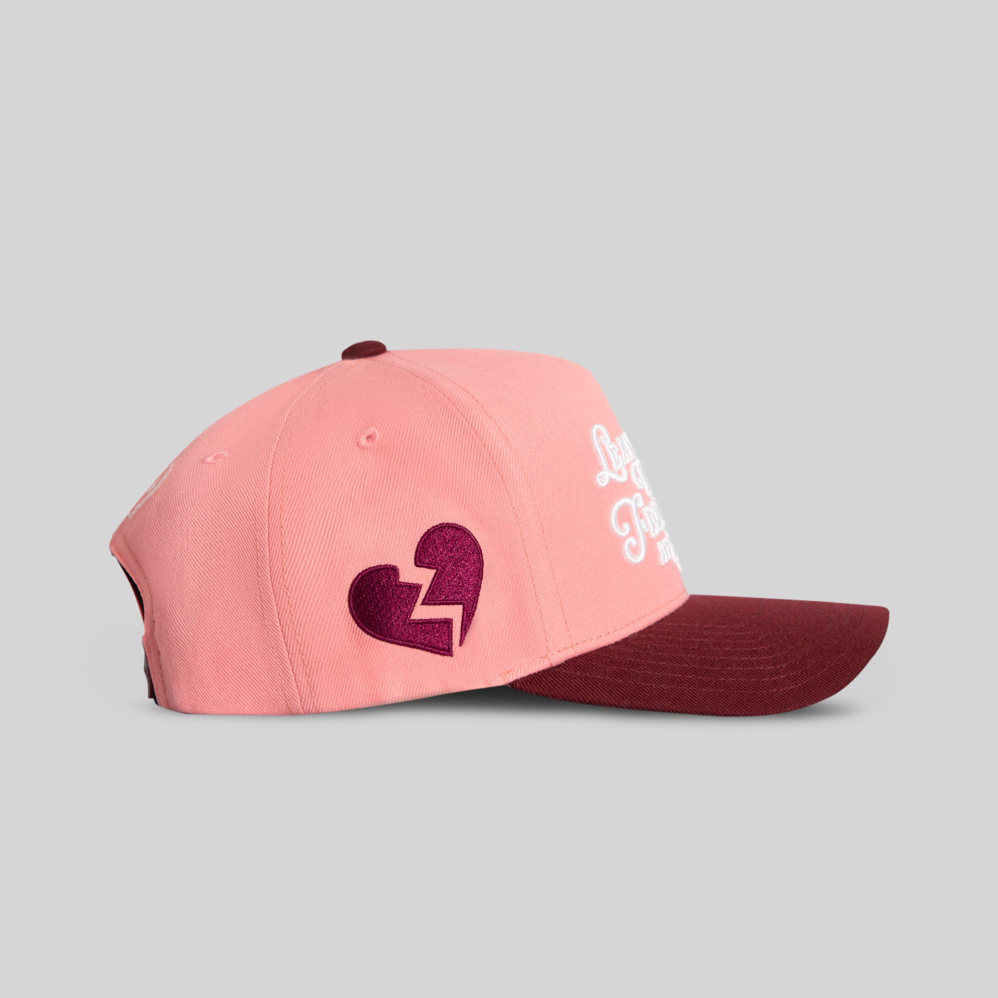 LEAVE YOUR FEELINGS PINK BORDEAUX WOOL TRUCKER