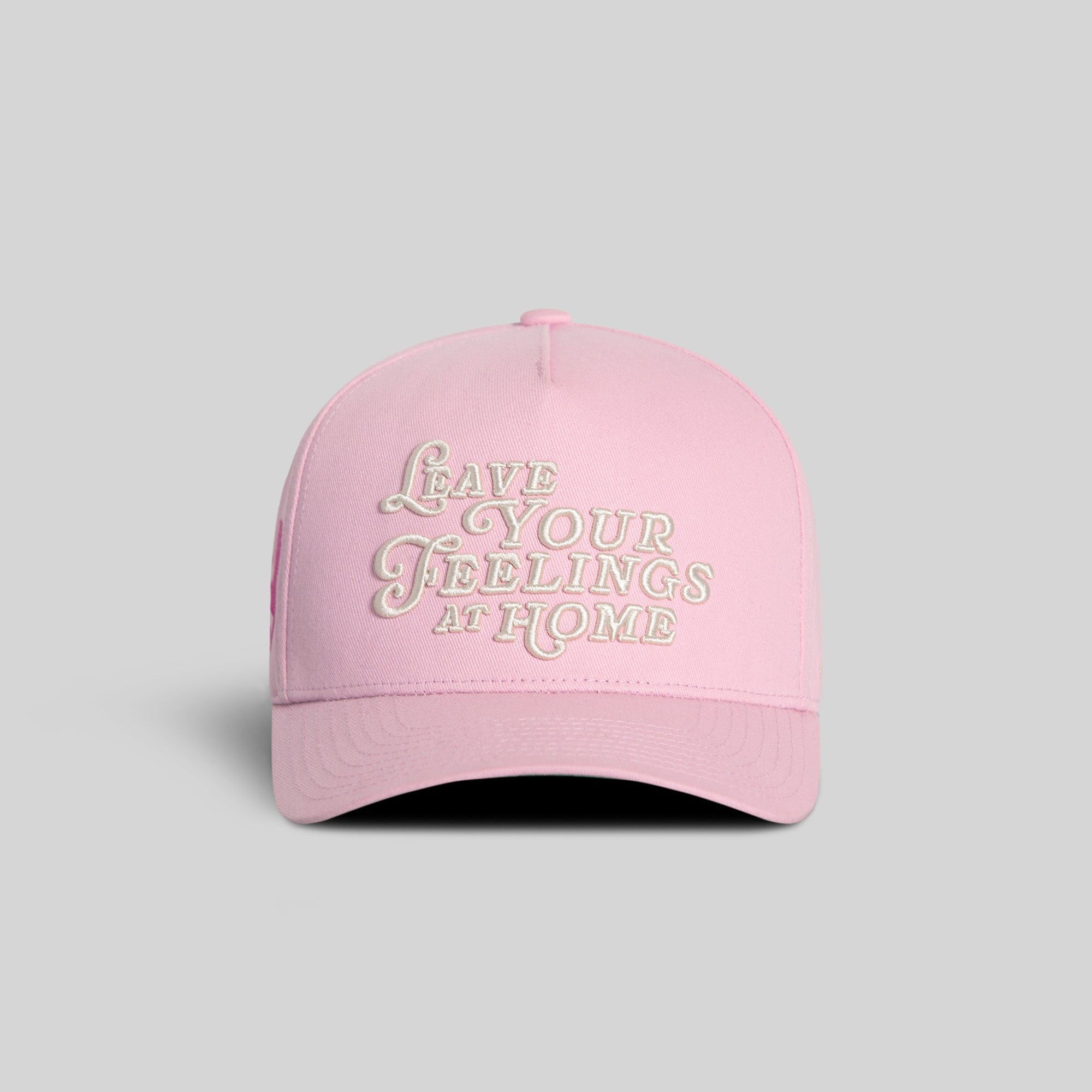 LEAVE YOUR FEELINGS ROSE WOOL TRUCKER