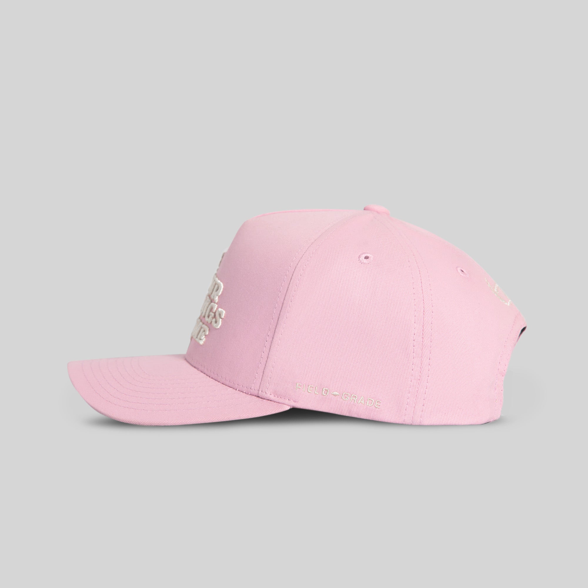 LEAVE YOUR FEELINGS ROSE WOOL TRUCKER