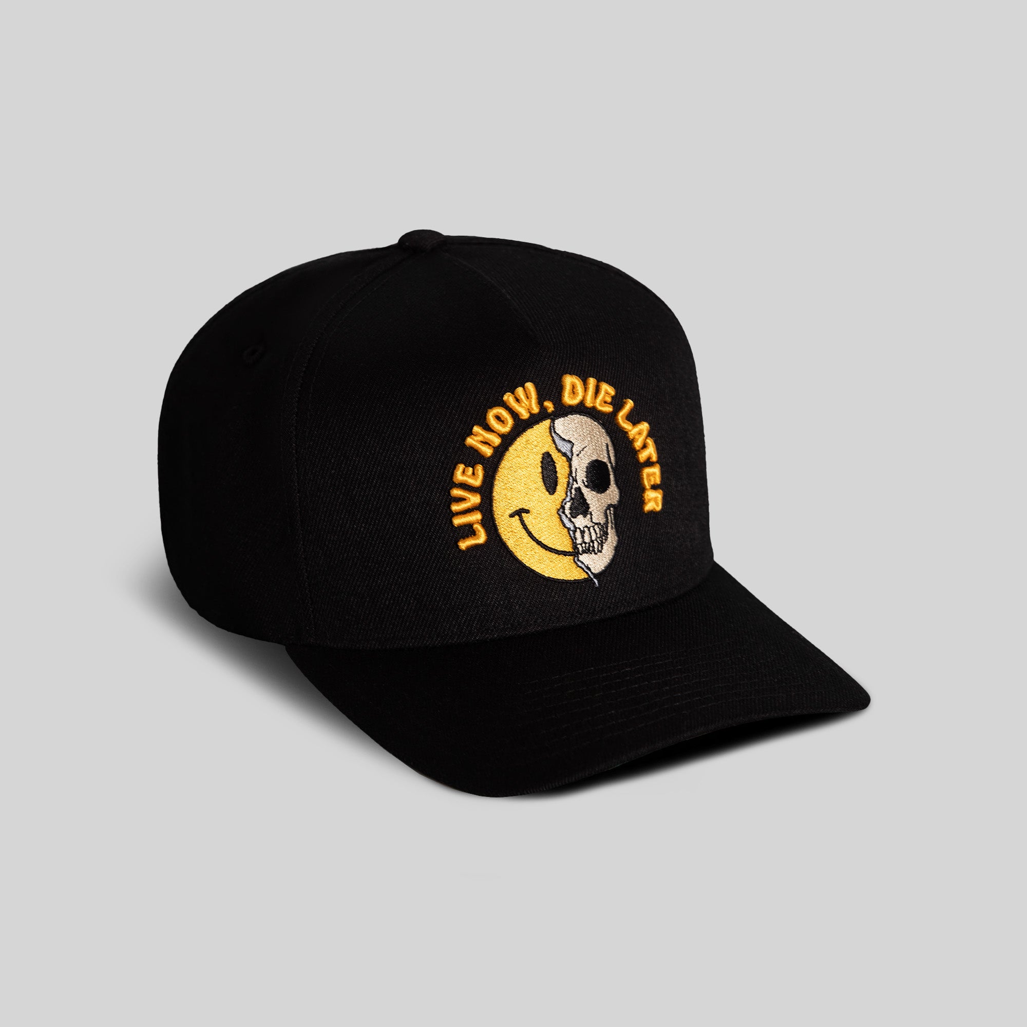 LIVE NOW DIE LATER BLACK WOOL TRUCKER
