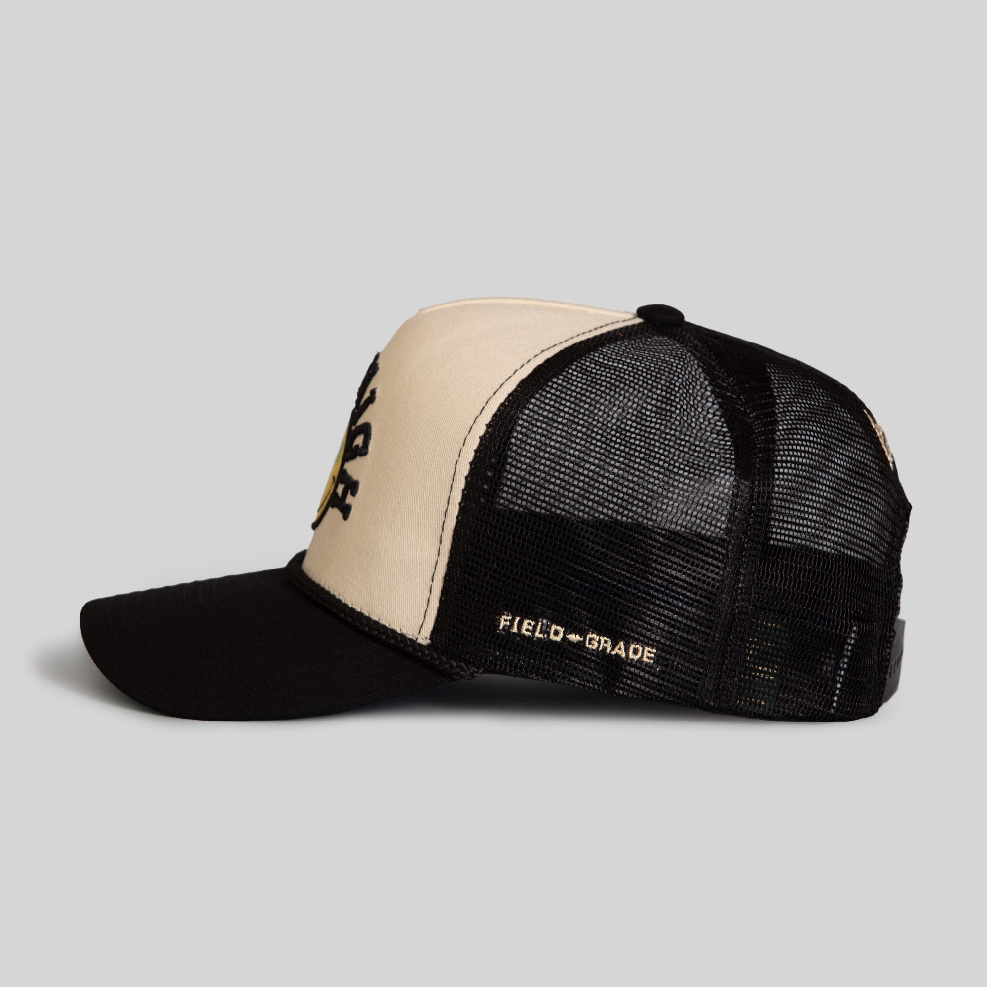 MAD HIGH SAND BLACK TWILL MESH TRUCKER