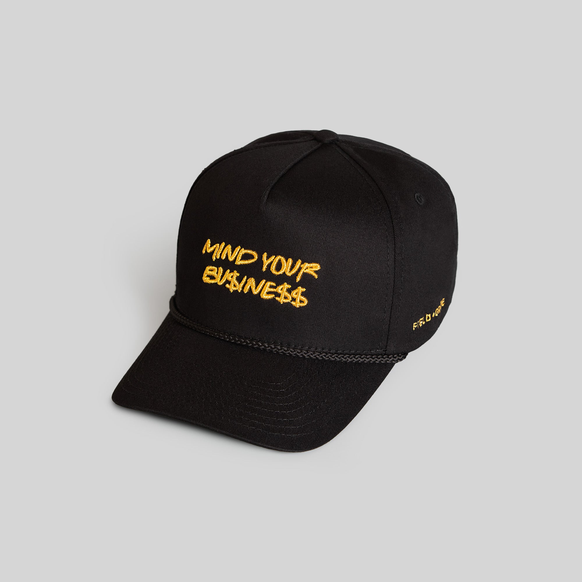 MIND YOUR BUSINESS BLACK TWILL TRUCKER