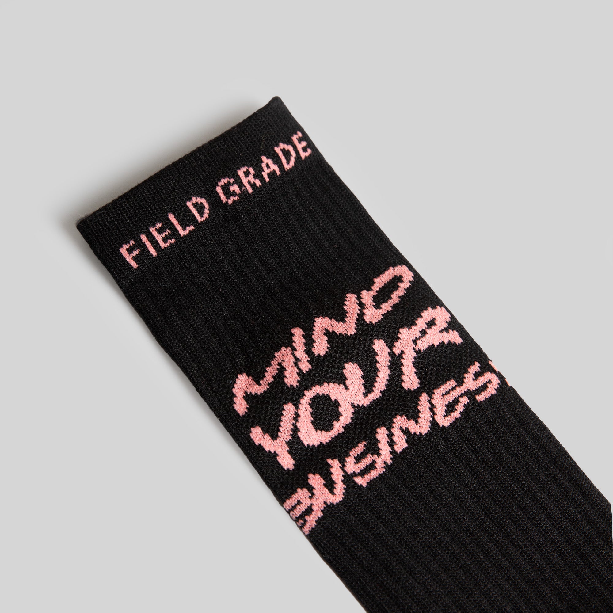 MIND YOUR BUSINESS BLACK/PINK CUSHIONED CREW SOCK 3 PACK