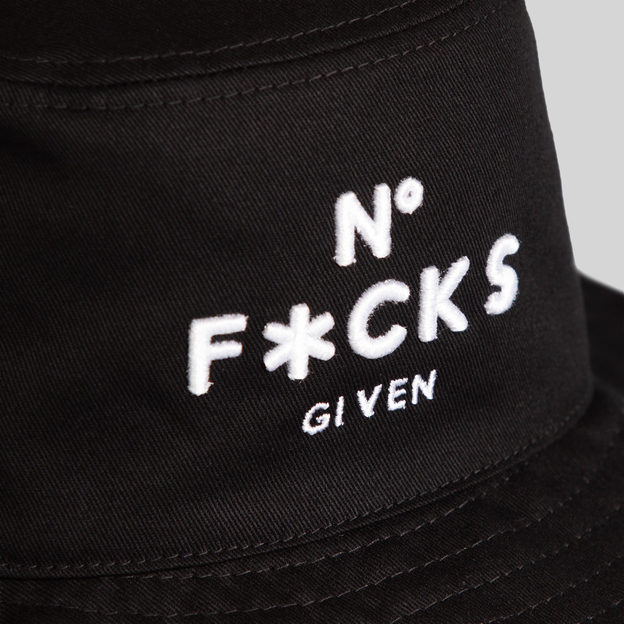 NO F*CKS GIVEN BLACK BUCKET HAT