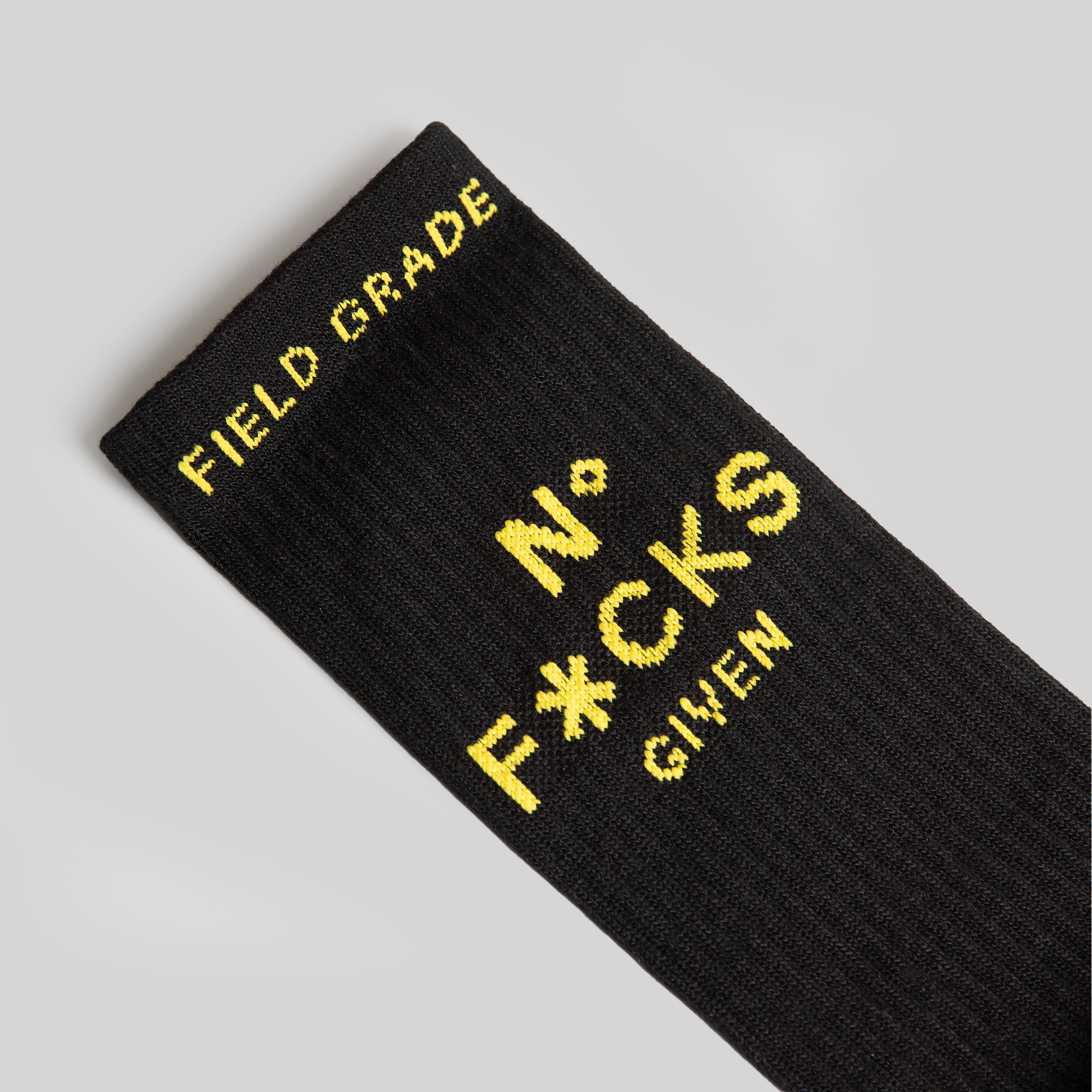 NO F*CKS GIVEN BLACK/YELLOW CUSHIONED CREW SOCK 3 PACK