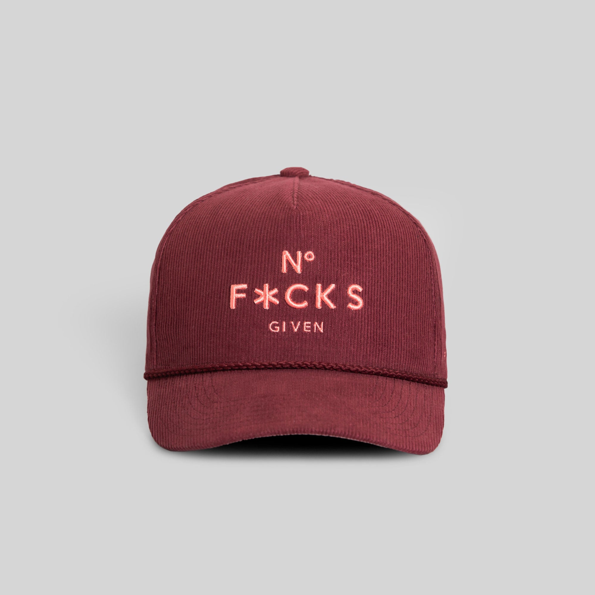 NO F*CKS GIVEN BORDEAUX PINK CORDUROY TRUCKER