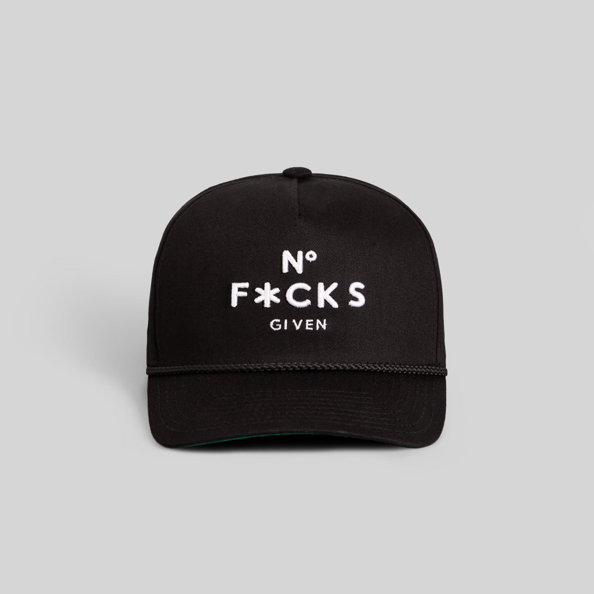 NO F*CKS GIVEN BLACK TWILL TRUCKER HAT