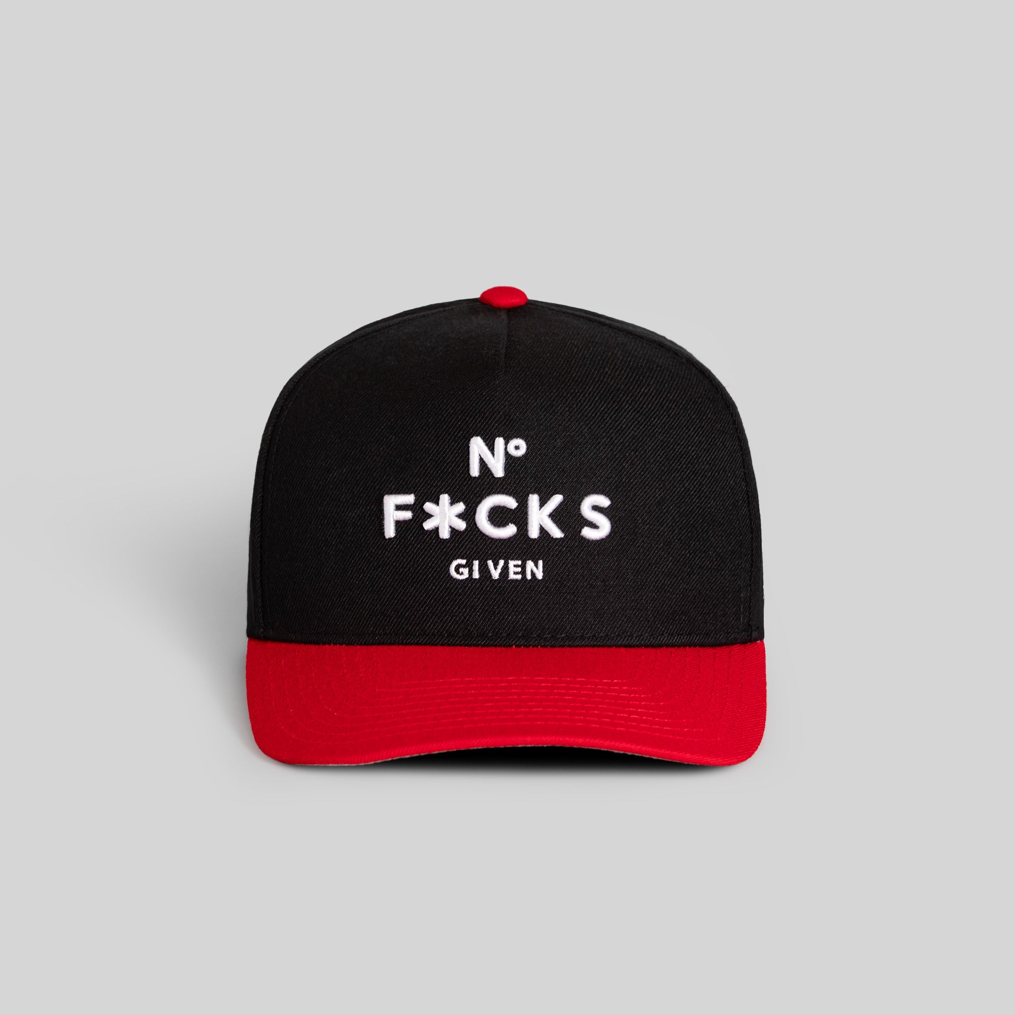 NO F*CKS GIVEN BLACK VARSITY RED TRUCKER