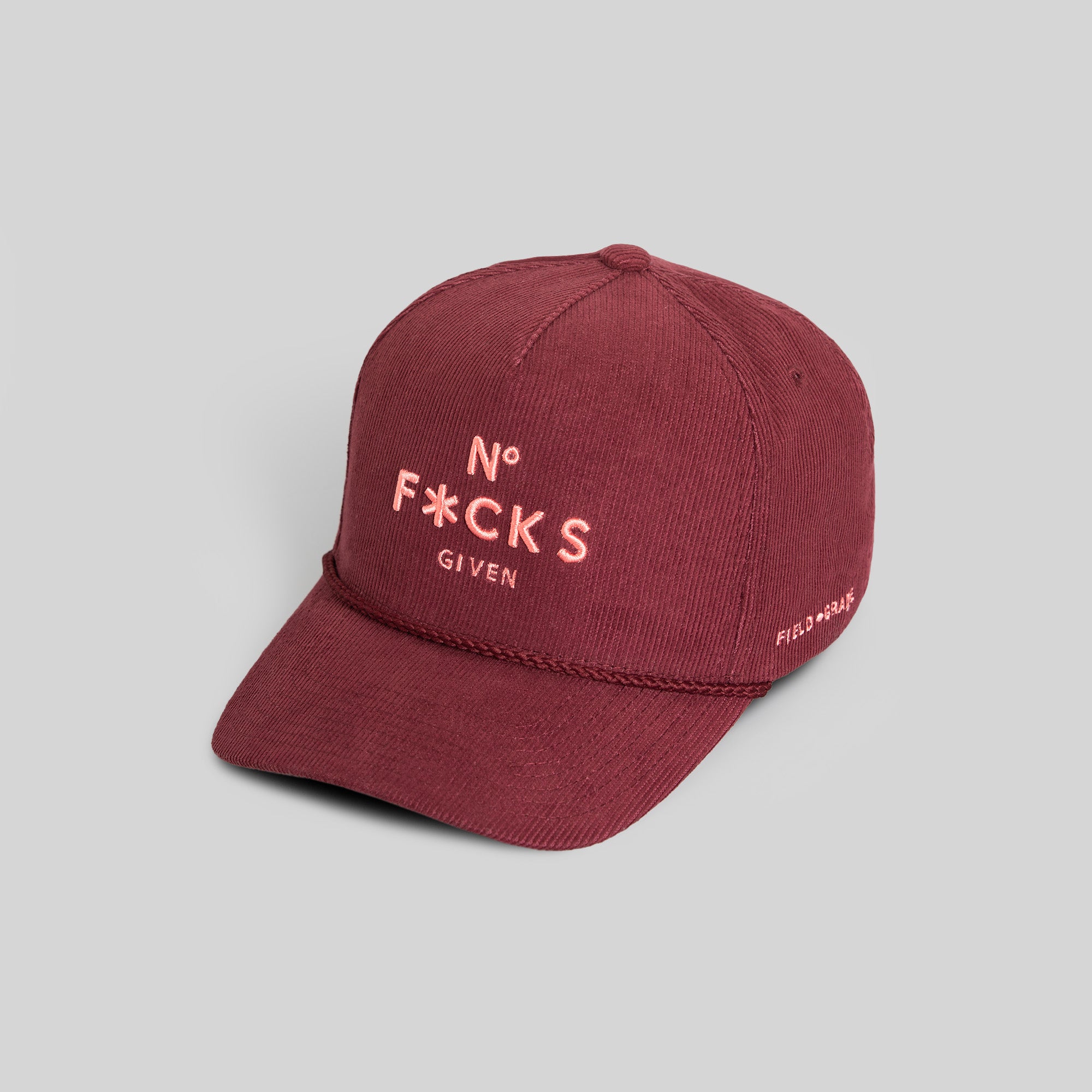 NO F*CKS GIVEN BORDEAUX PINK CORDUROY TRUCKER