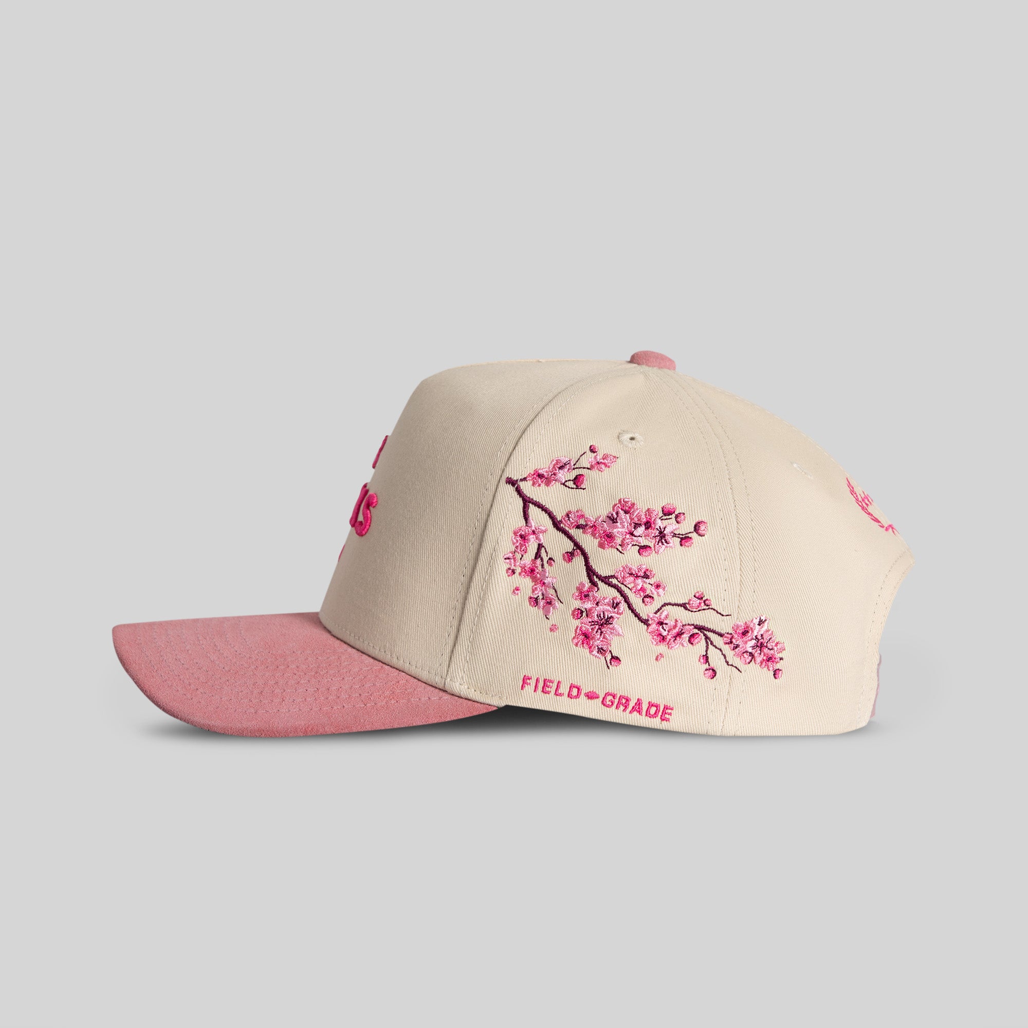 NO F*CKS GIVEN CHERRY BLOSSOM TWILL SUEDE TRUCKER