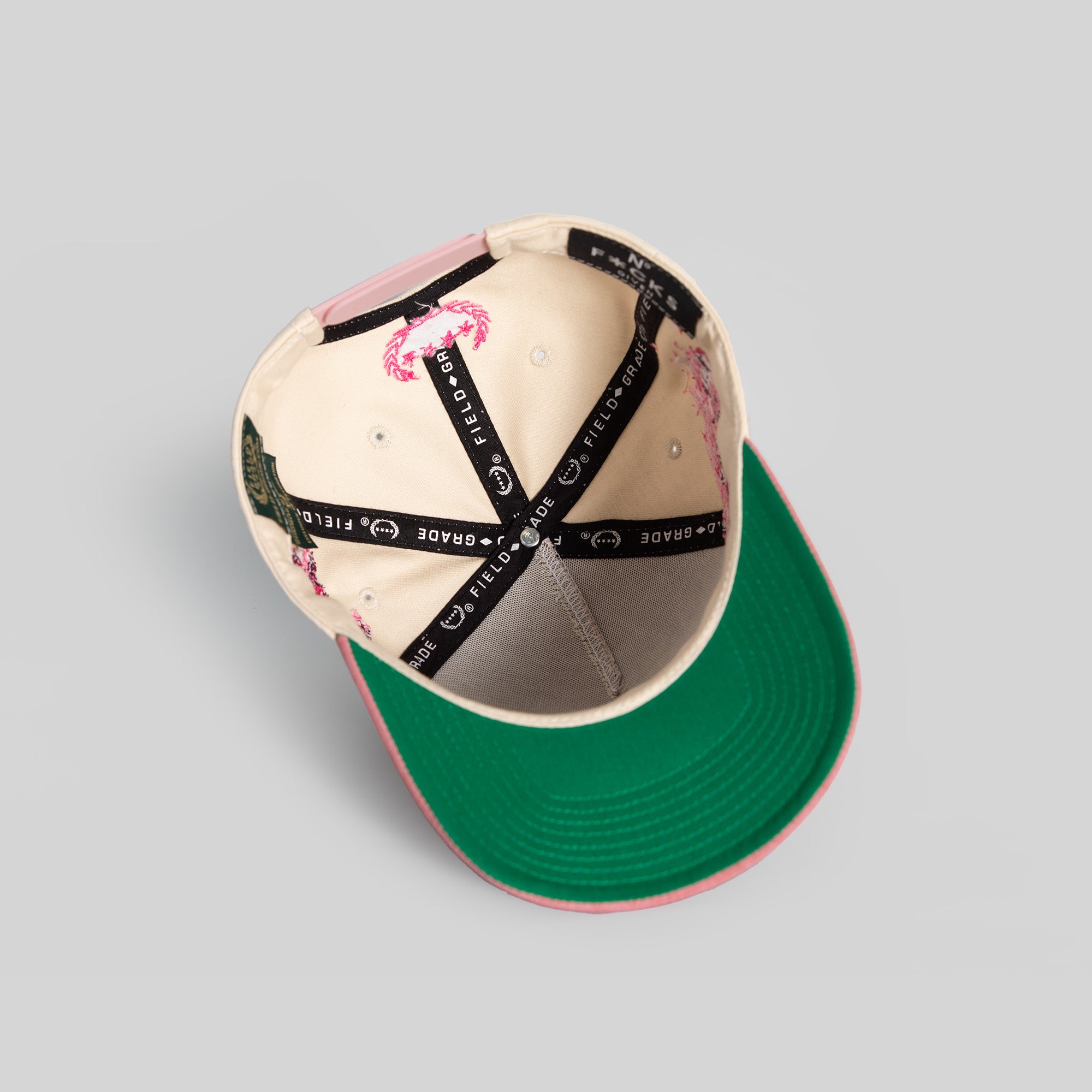 NO F*CKS GIVEN CHERRY BLOSSOM TWILL SUEDE TRUCKER