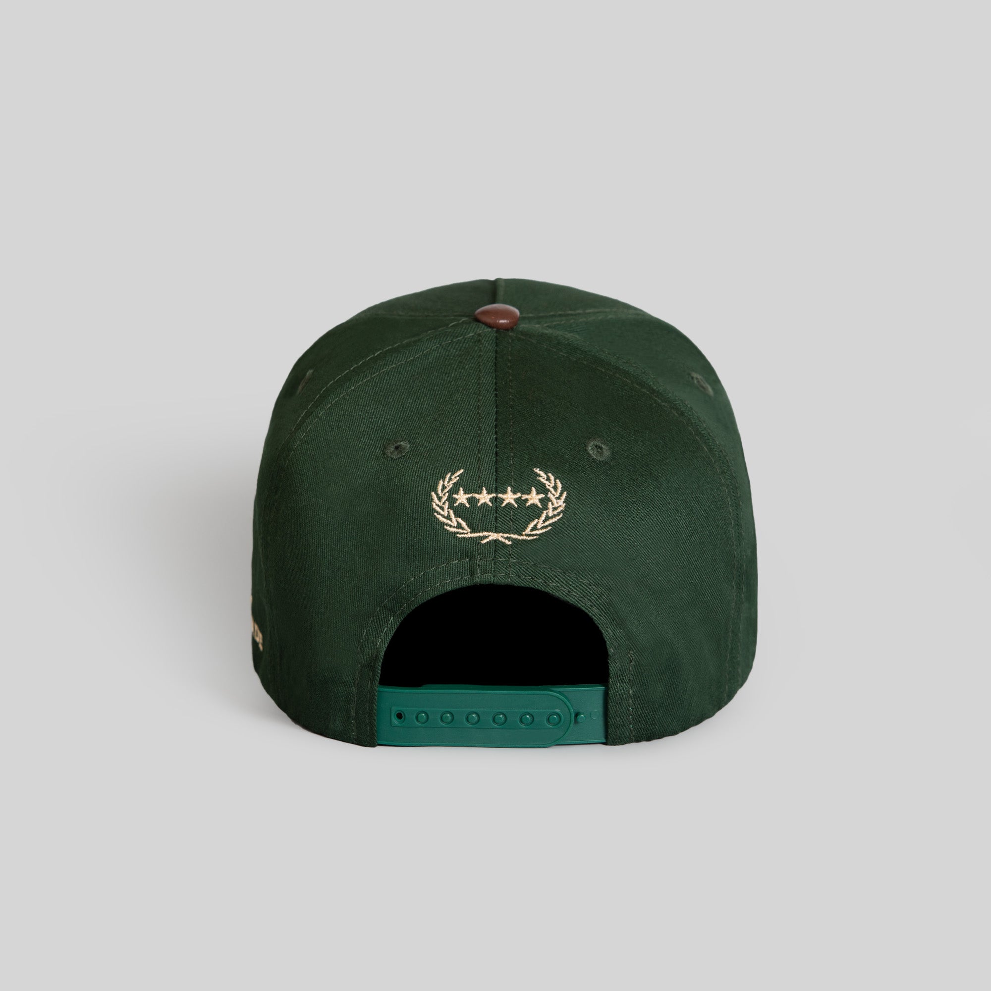 NO F*CKS GIVEN FG GREEN MOCHA TWILL LEATHER TRUCKER HAT