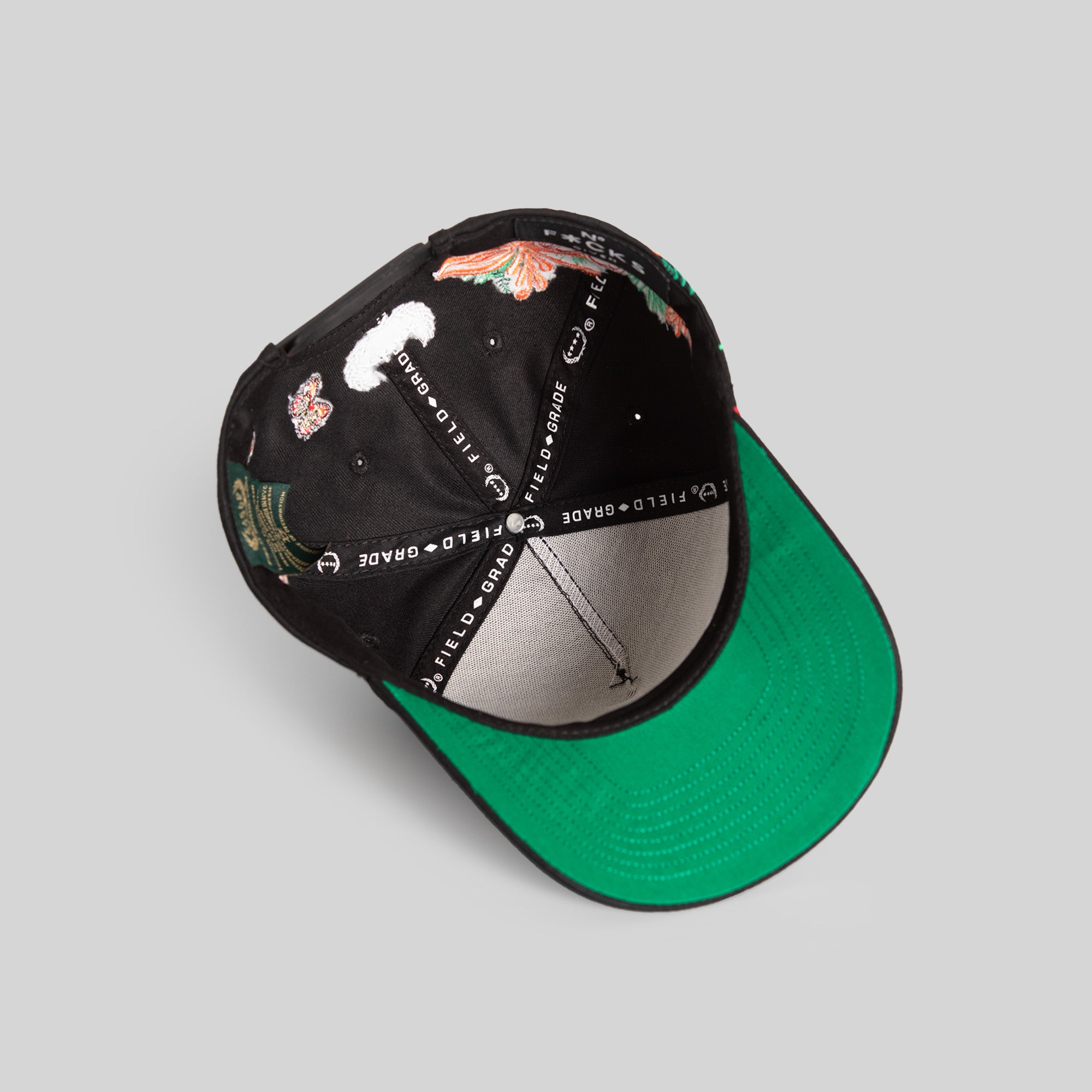 NO F*CKS GIVEN FLORAL BLACK TWILL TRUCKER