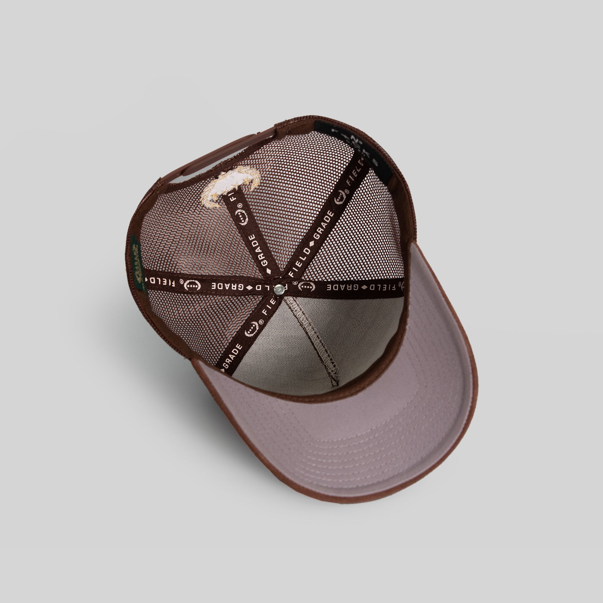 NO F*CKS GIVEN MOCHA SUEDE MESH TRUCKER
