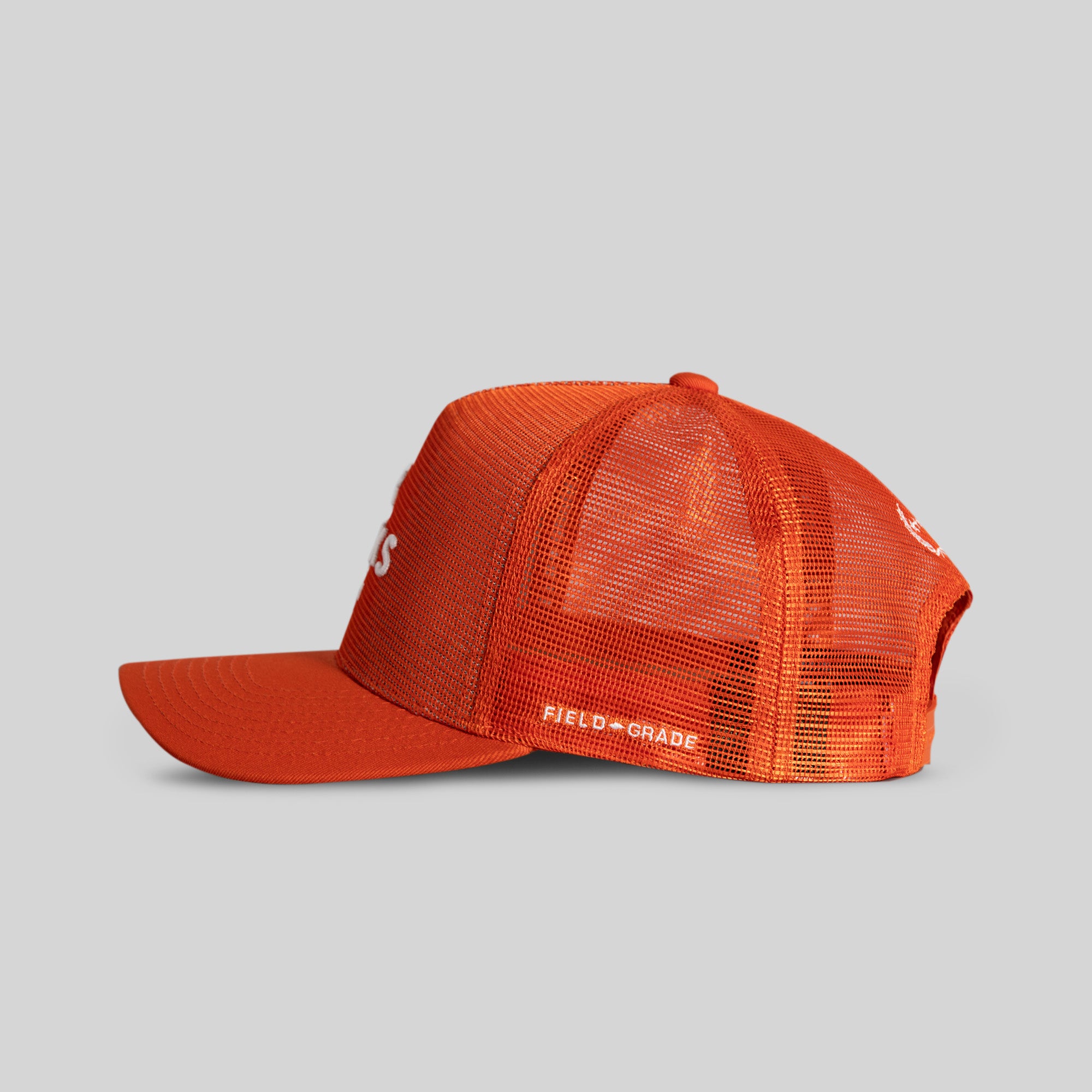 NO F*CKS GIVEN ORANGE MESH CROWN TRUCKER