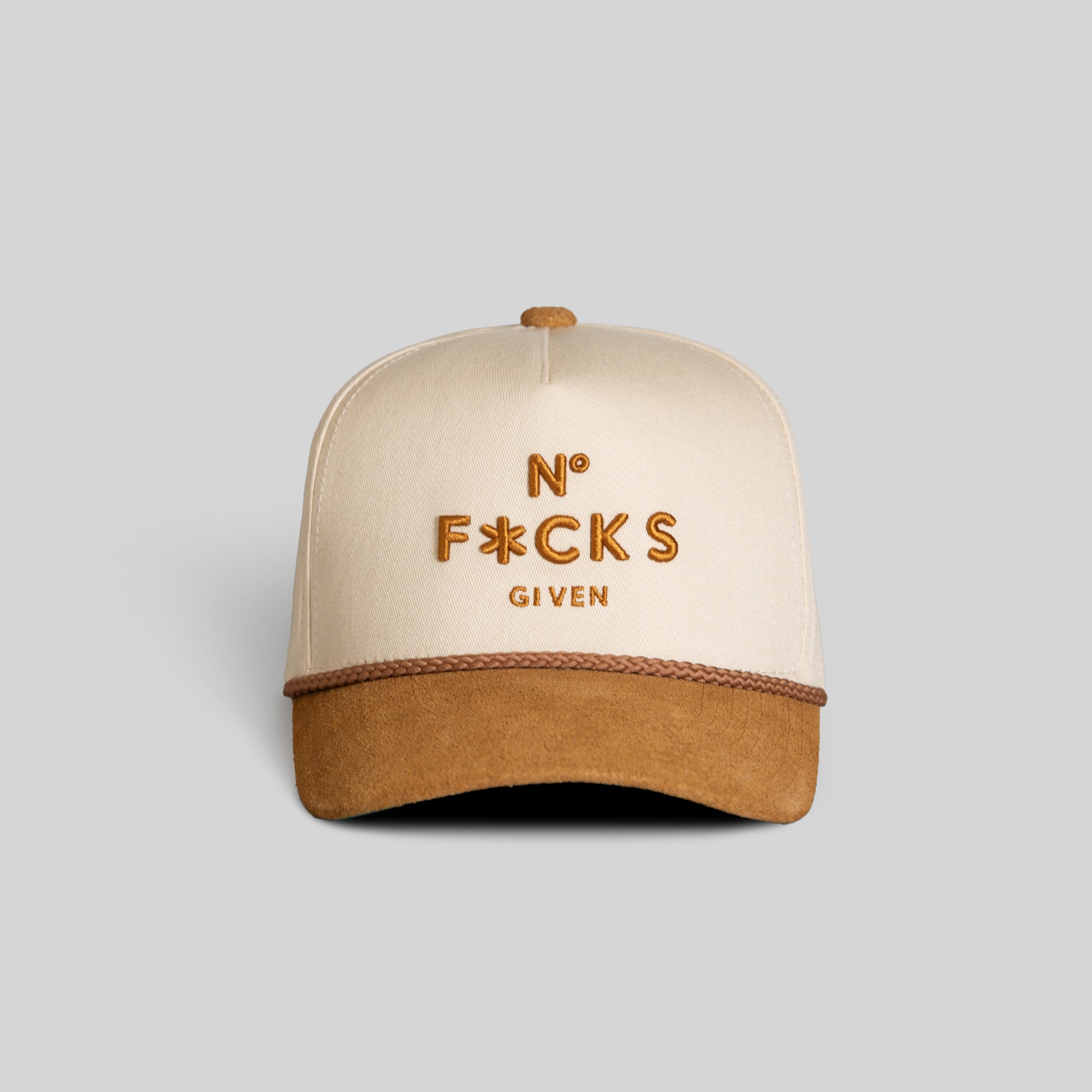 NO F*CKS GIVEN SAND WHEAT TWILL SUEDE TRUCKER