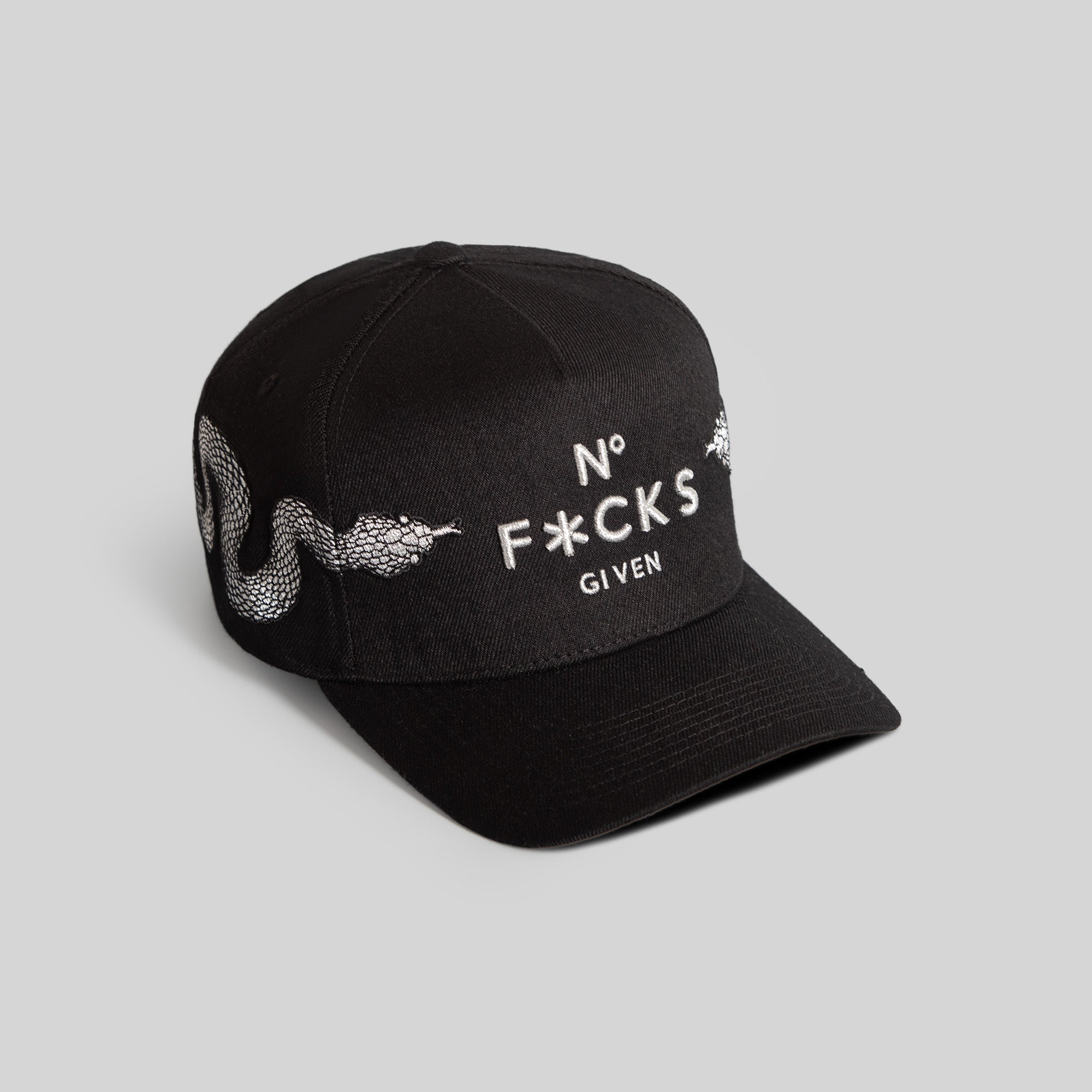 NO F*CKS GIVEN SERPENT BLACK WOOL TRUCKER