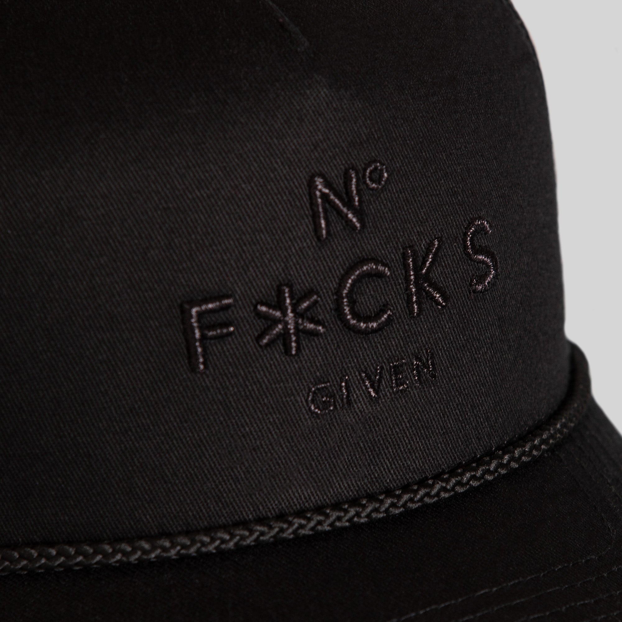 NO F*CKS GIVEN TRIPLE BLACK TWILL MESH TRUCKER