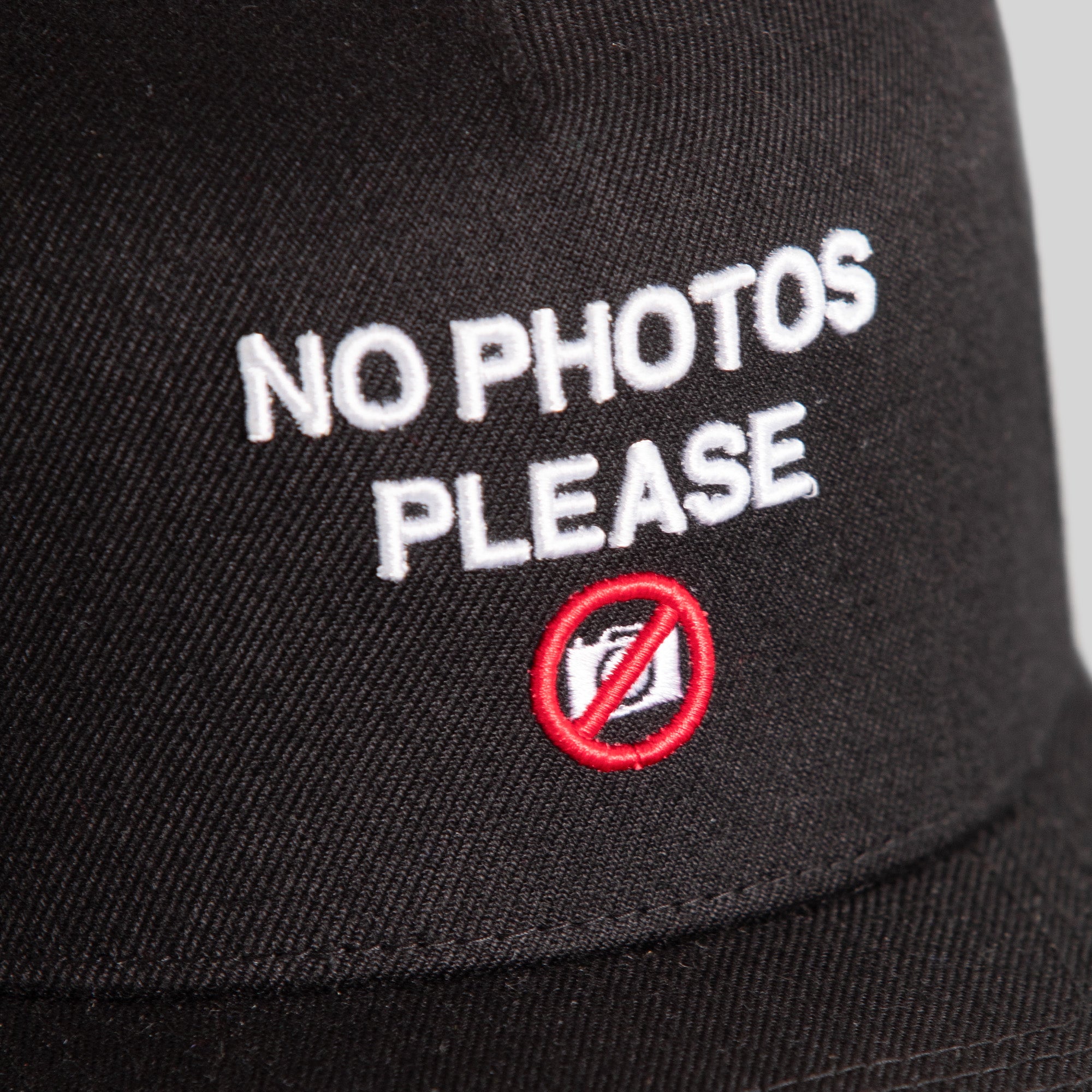 NO PHOTOS PLEASE BLACK TRUCKER