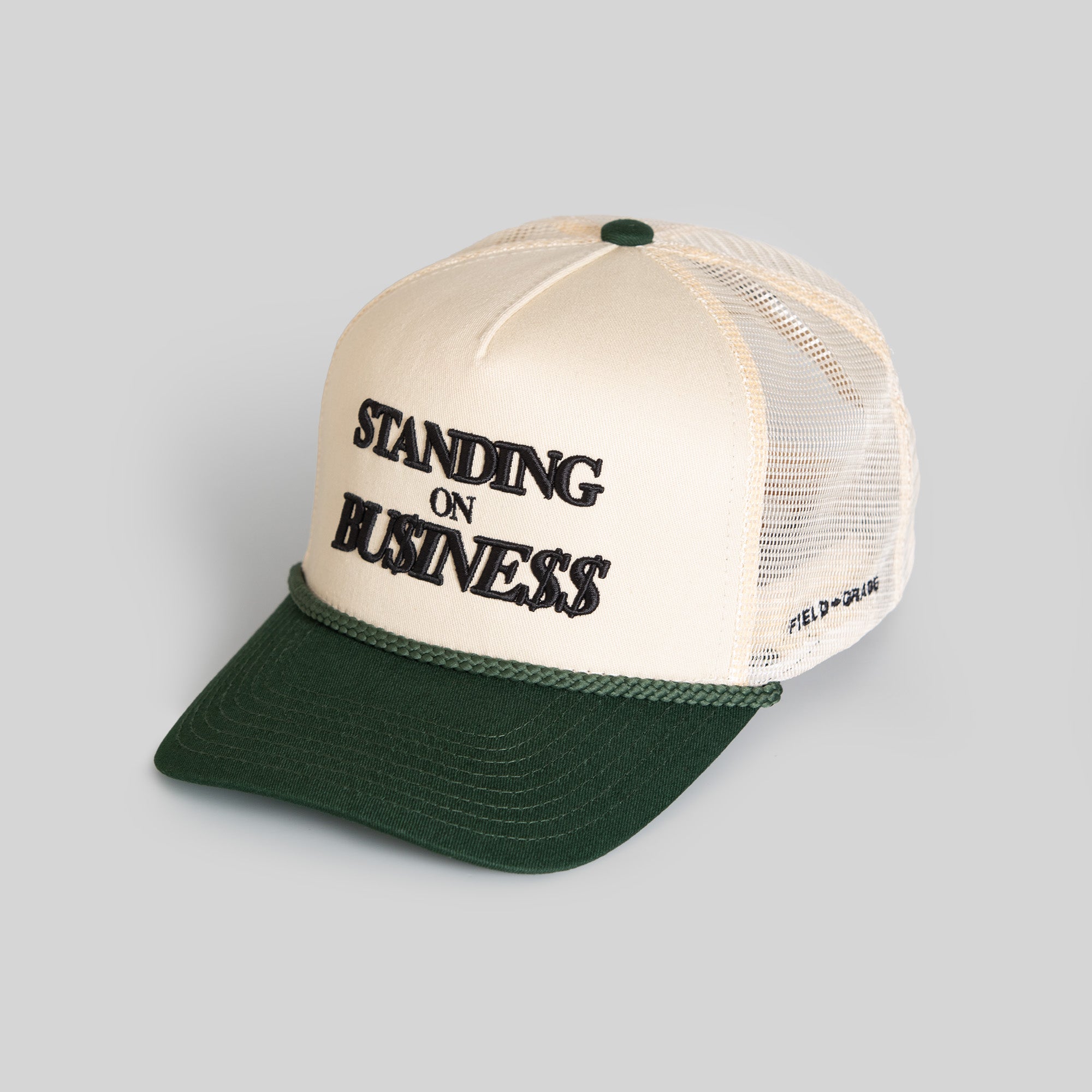 ON BUSINESS SAND FG GREEN TWILL MESH TRUCKER