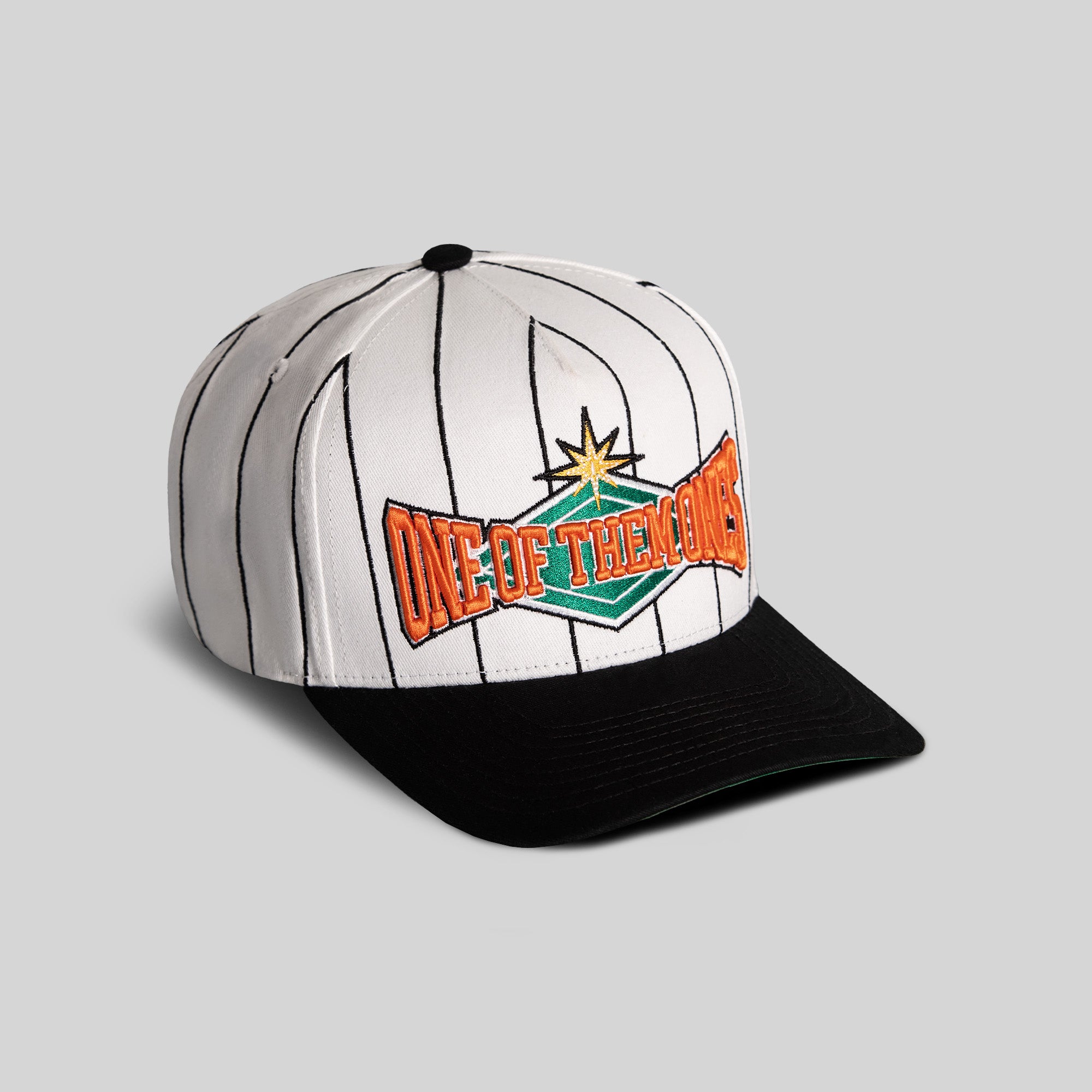 ONE OF THEM ONES PINSTRIP TWILL TRUCKER