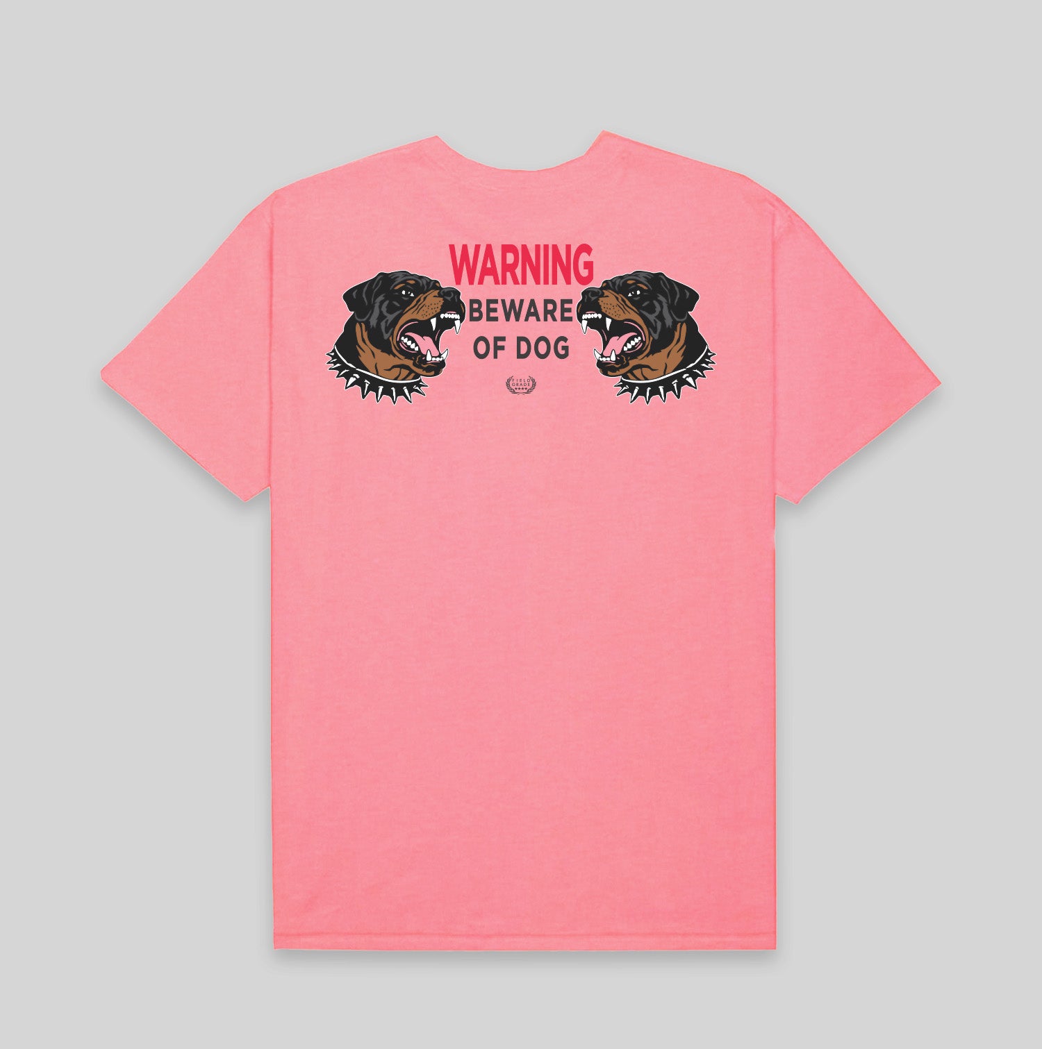 BEWARE OF ROTTY PINK COTTON TEE