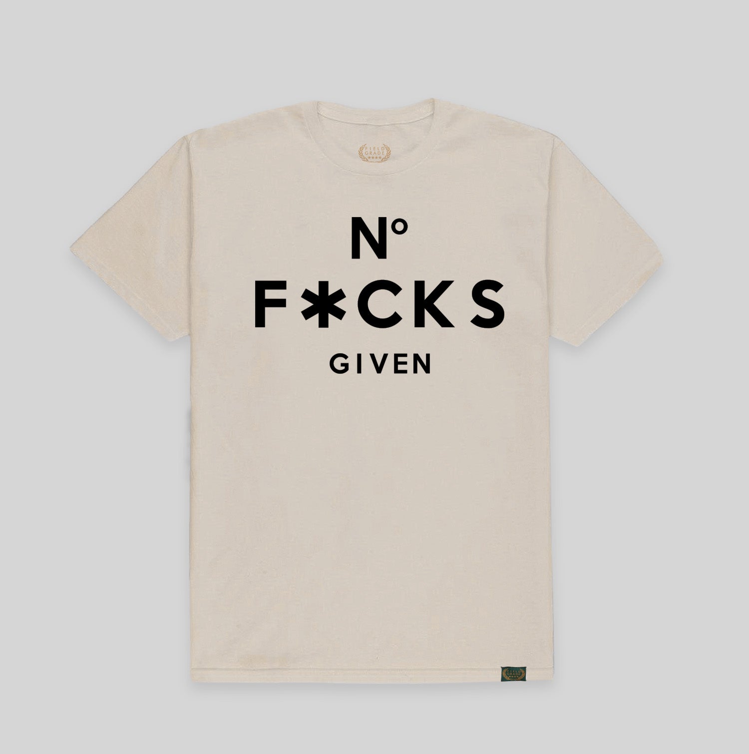 NO F*CKS GIVEN SAND COTTON TEE