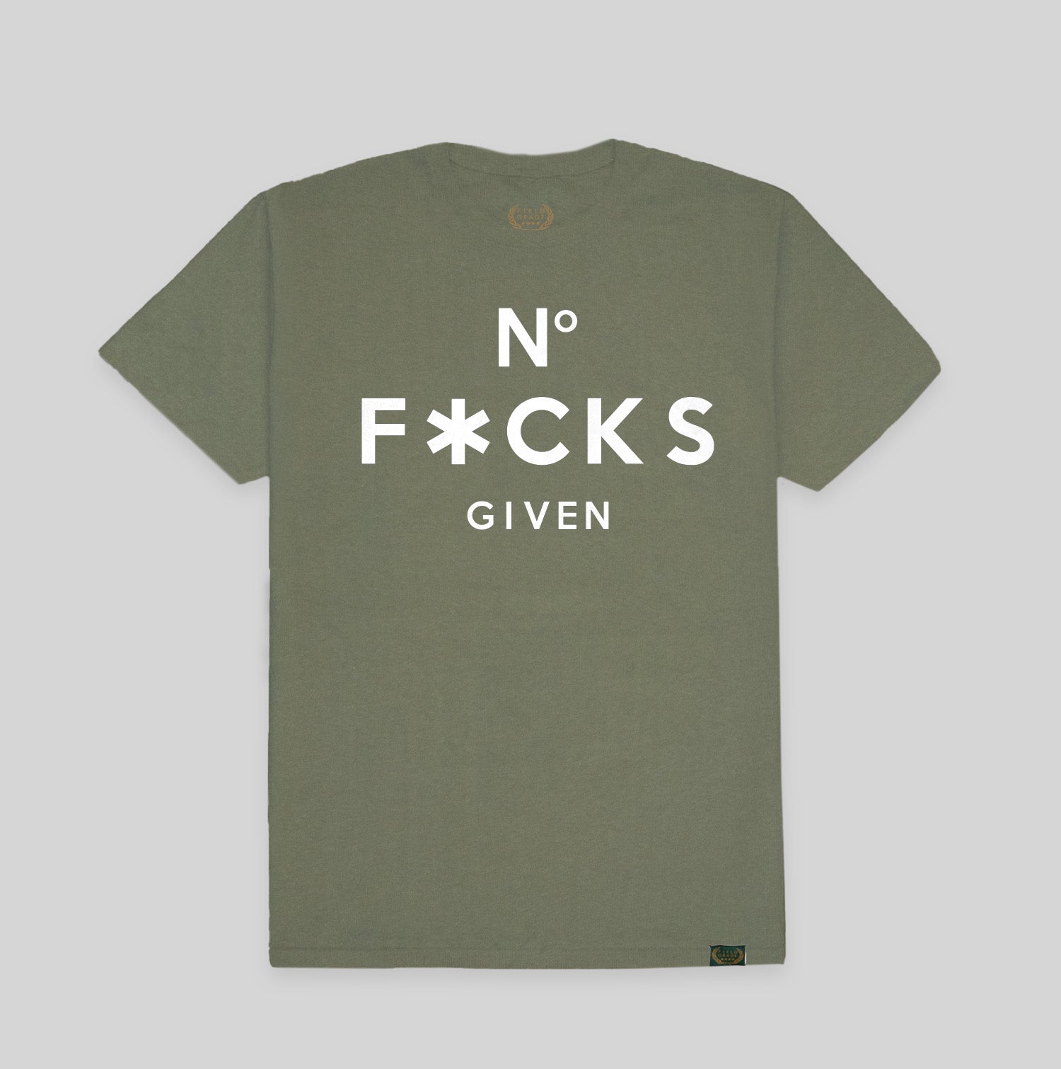 NO F*CKS GIVEN OLIVE COTTON TEE