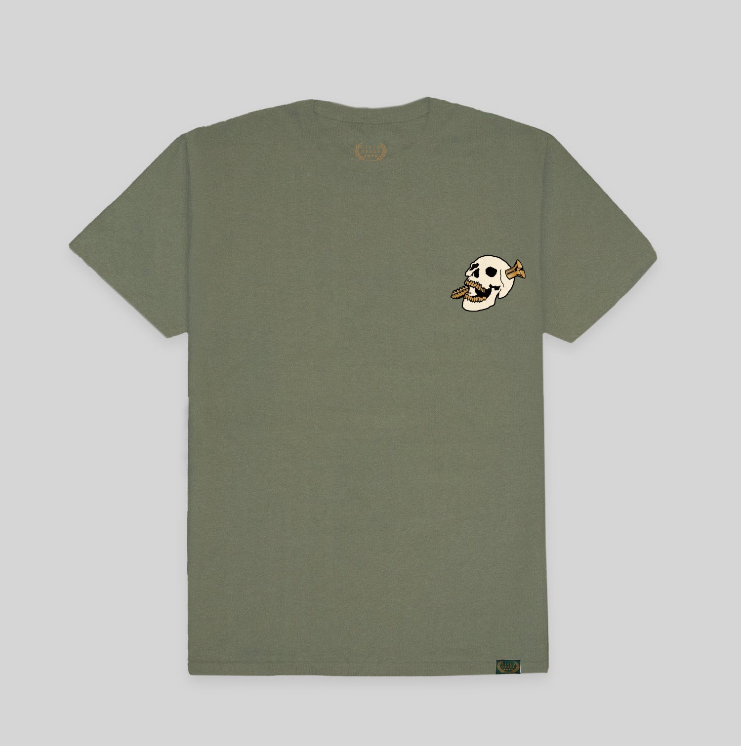 SCREWED UP OLIVE/BONE COTTON TEE