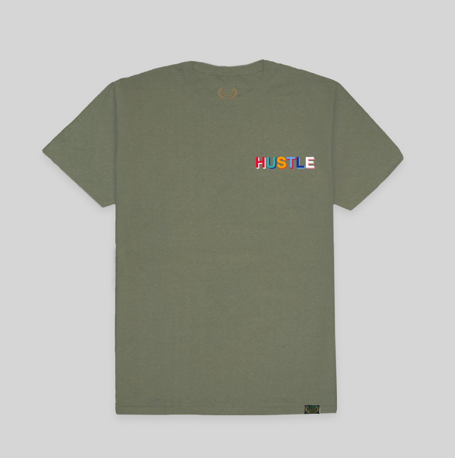 ALL HUSTLE OLIVE COTTON TEE