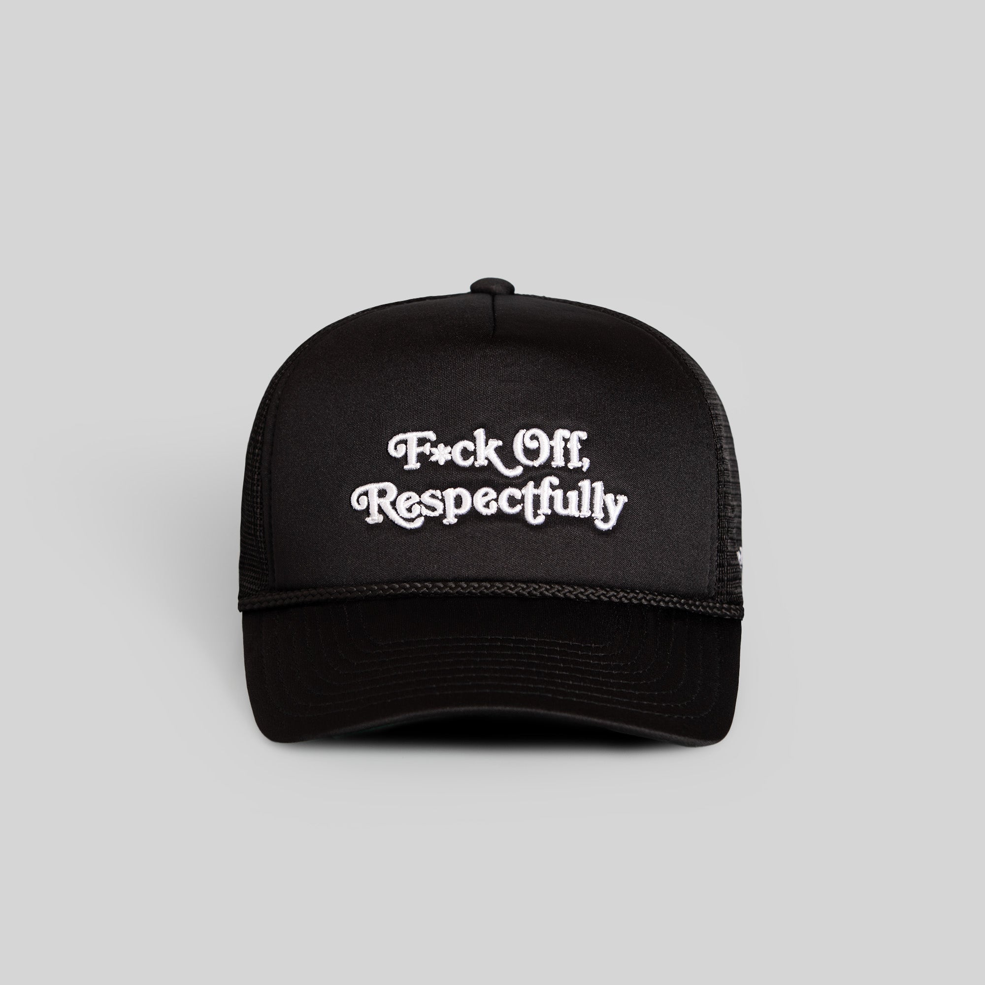 RESPECTFULLY BLACK FOAM MESHBACK TRUCKER HAT