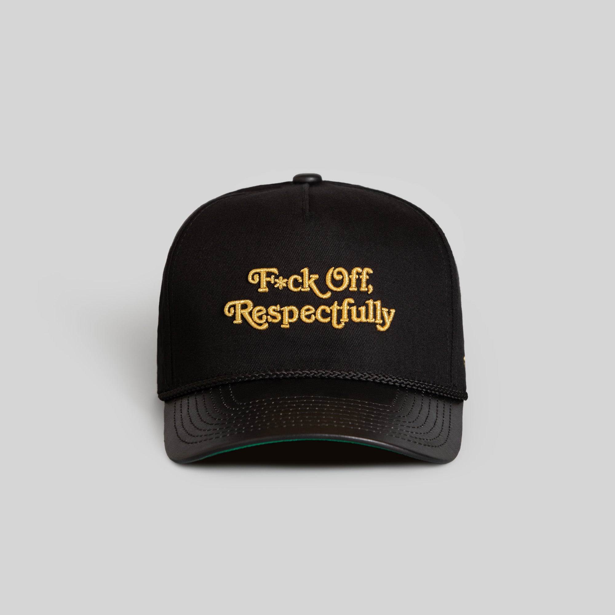 RESPECTFULLY BLACK TWILL NAPPA LEATHER TRUCKER