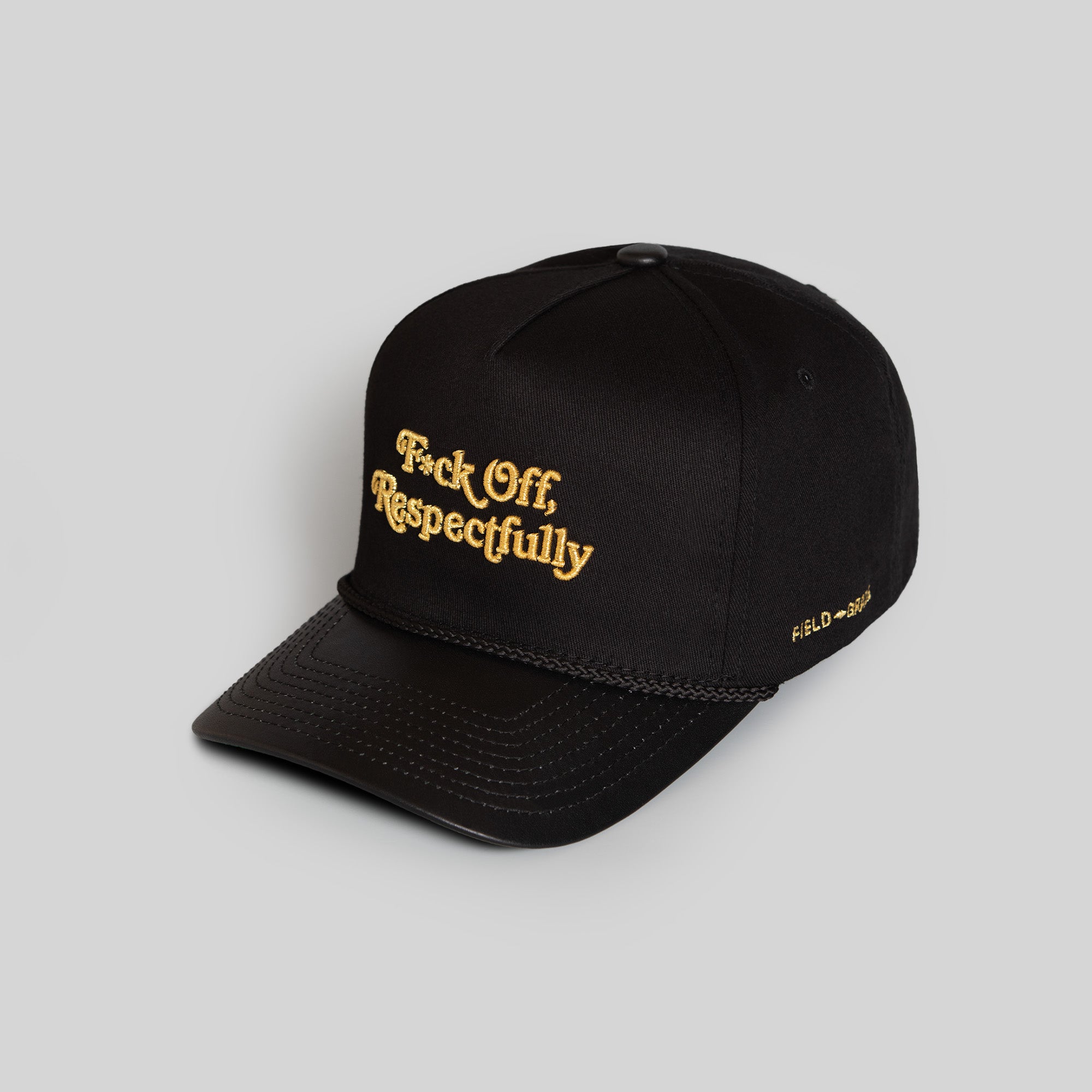 RESPECTFULLY BLACK TWILL NAPPA LEATHER TRUCKER