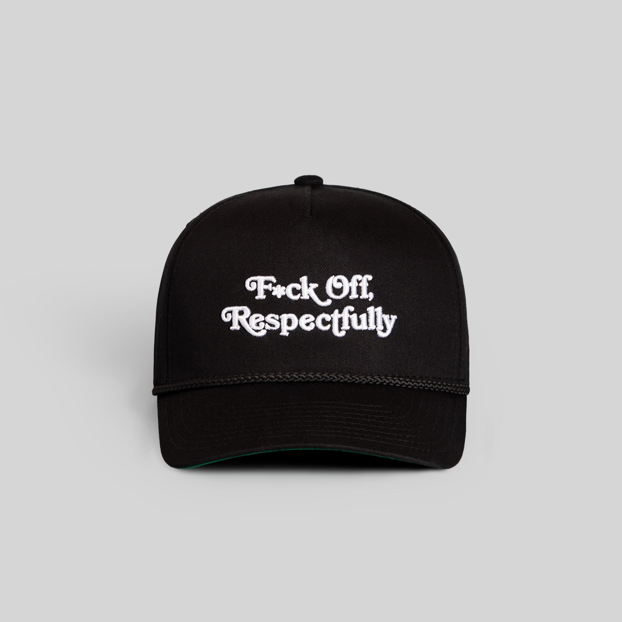 RESPECTFULLY BLACK TWILL TRUCKER HAT