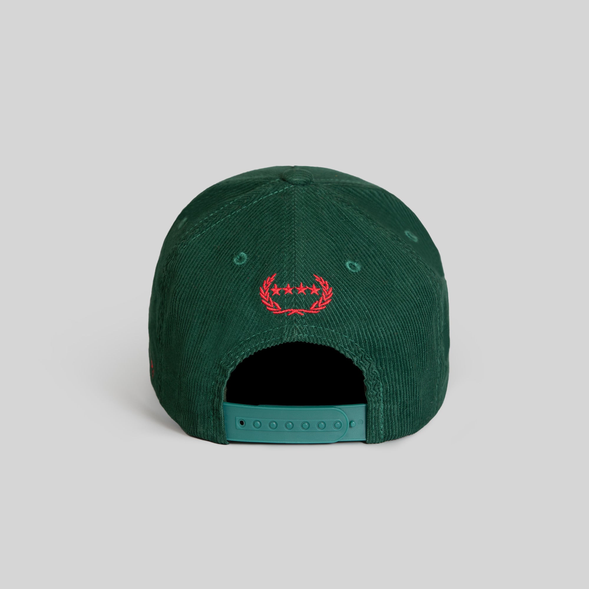 RESPECTFULLY FG GREEN VARSITY RED CORDUROY TRUCKER