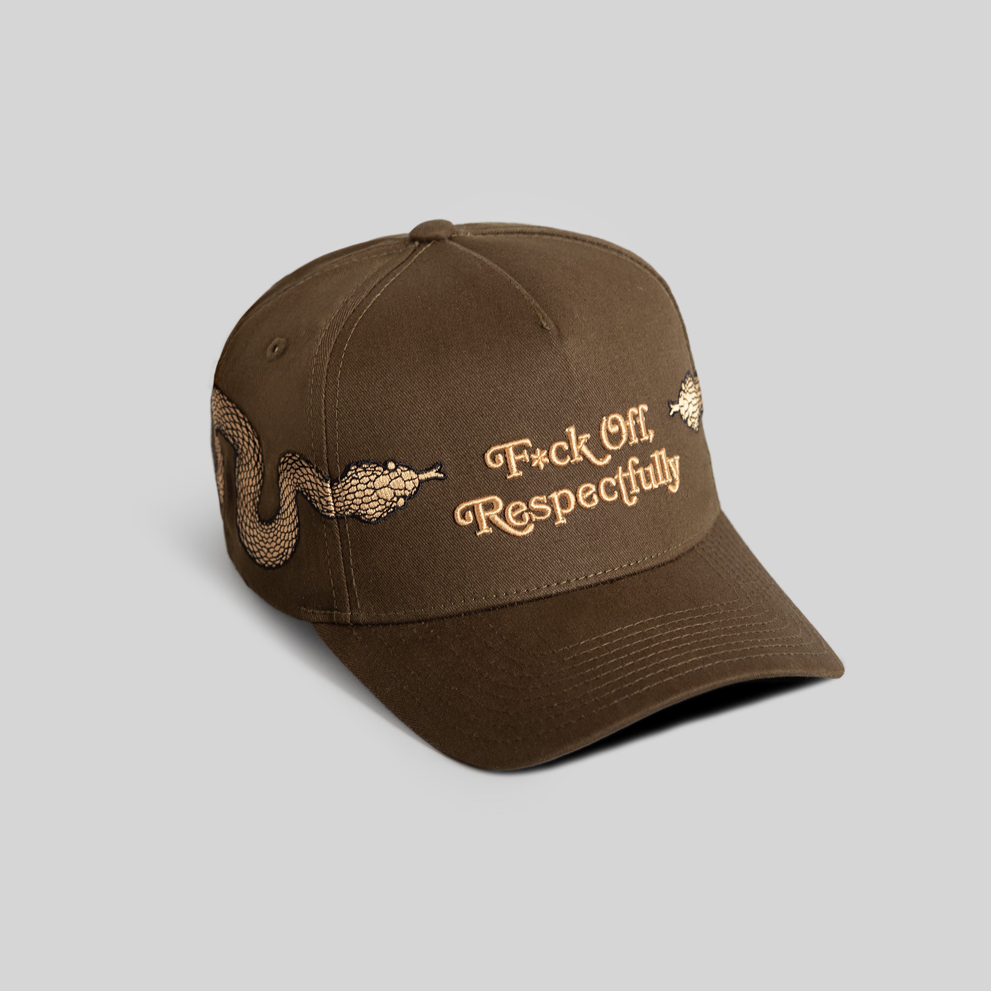RESPECTFULLY SERPENT OLIVE TWILL TRUCKER