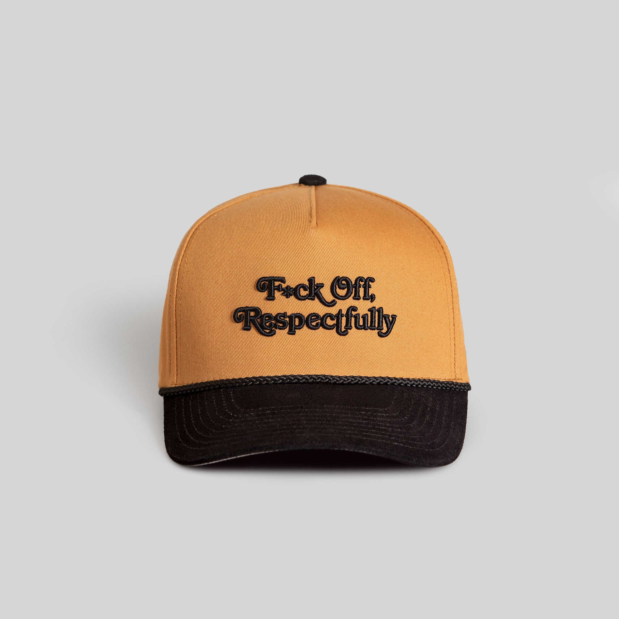 RESPECTFULLY WHEAT BLACK TWILL SUEDE TRUCKER